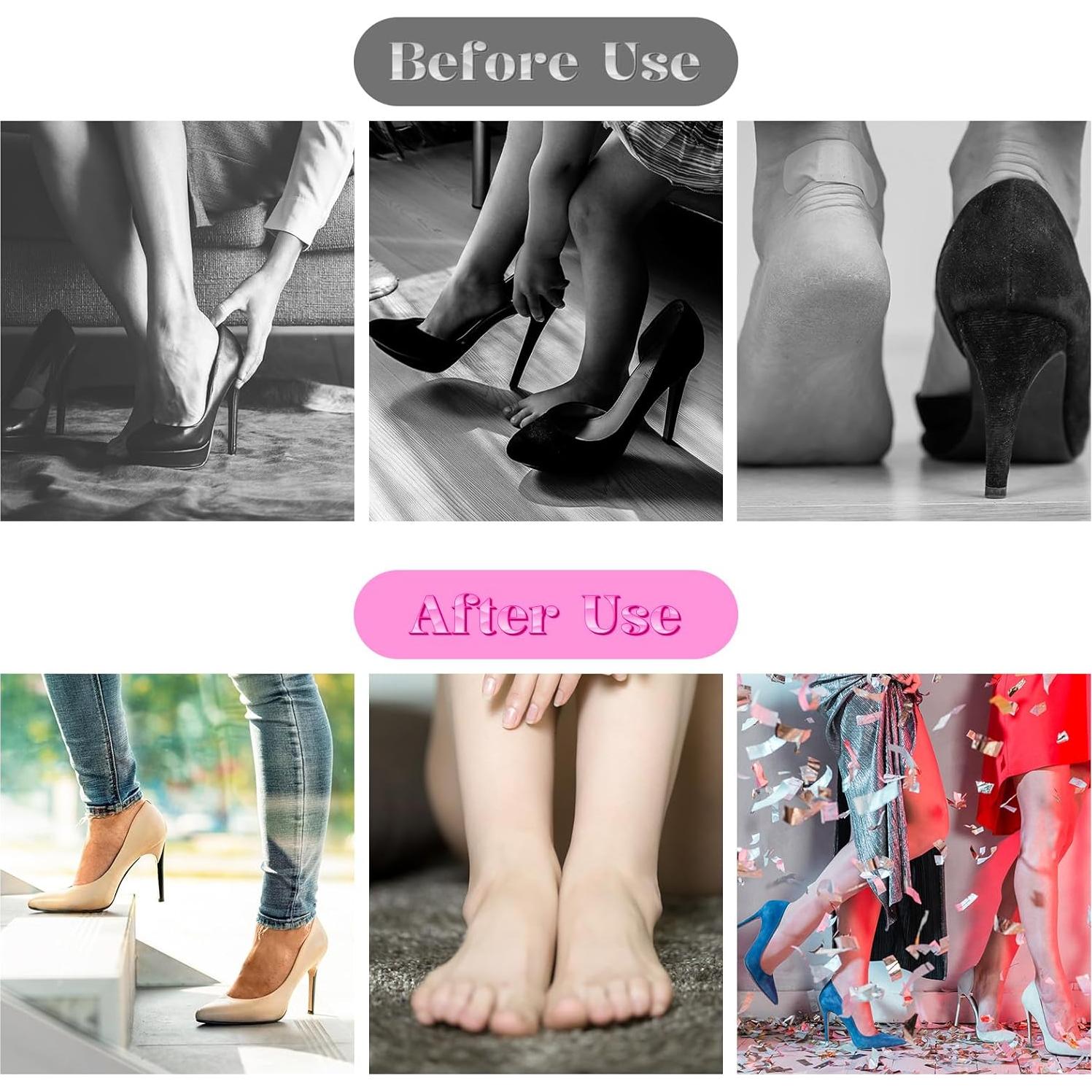 12 Pares Almohadillas Talones Antideslizantes Wanmu - Negro, Albaricoque, Marrón