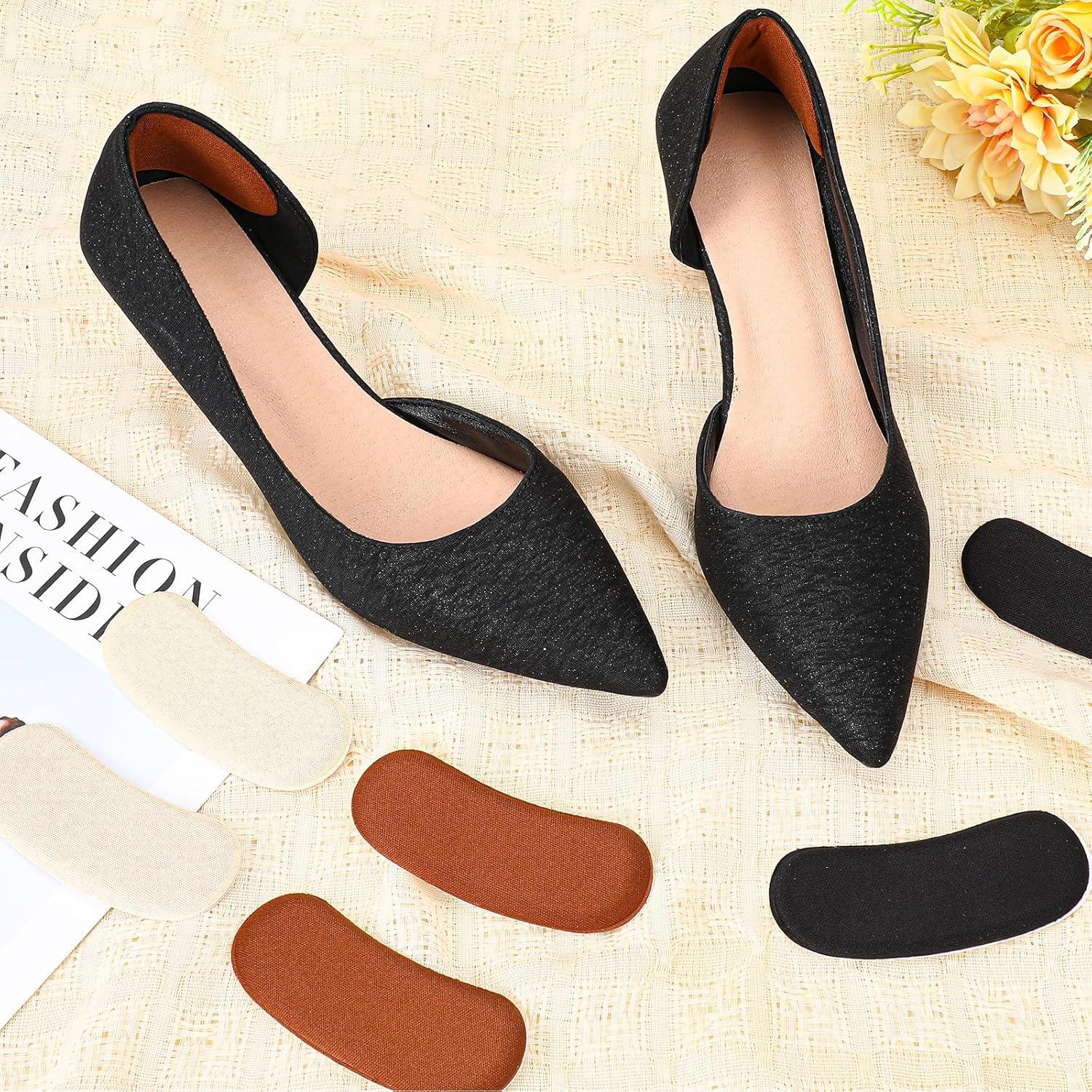 12 Pares Almohadillas Talones Antideslizantes Wanmu - Negro, Albaricoque, Marrón