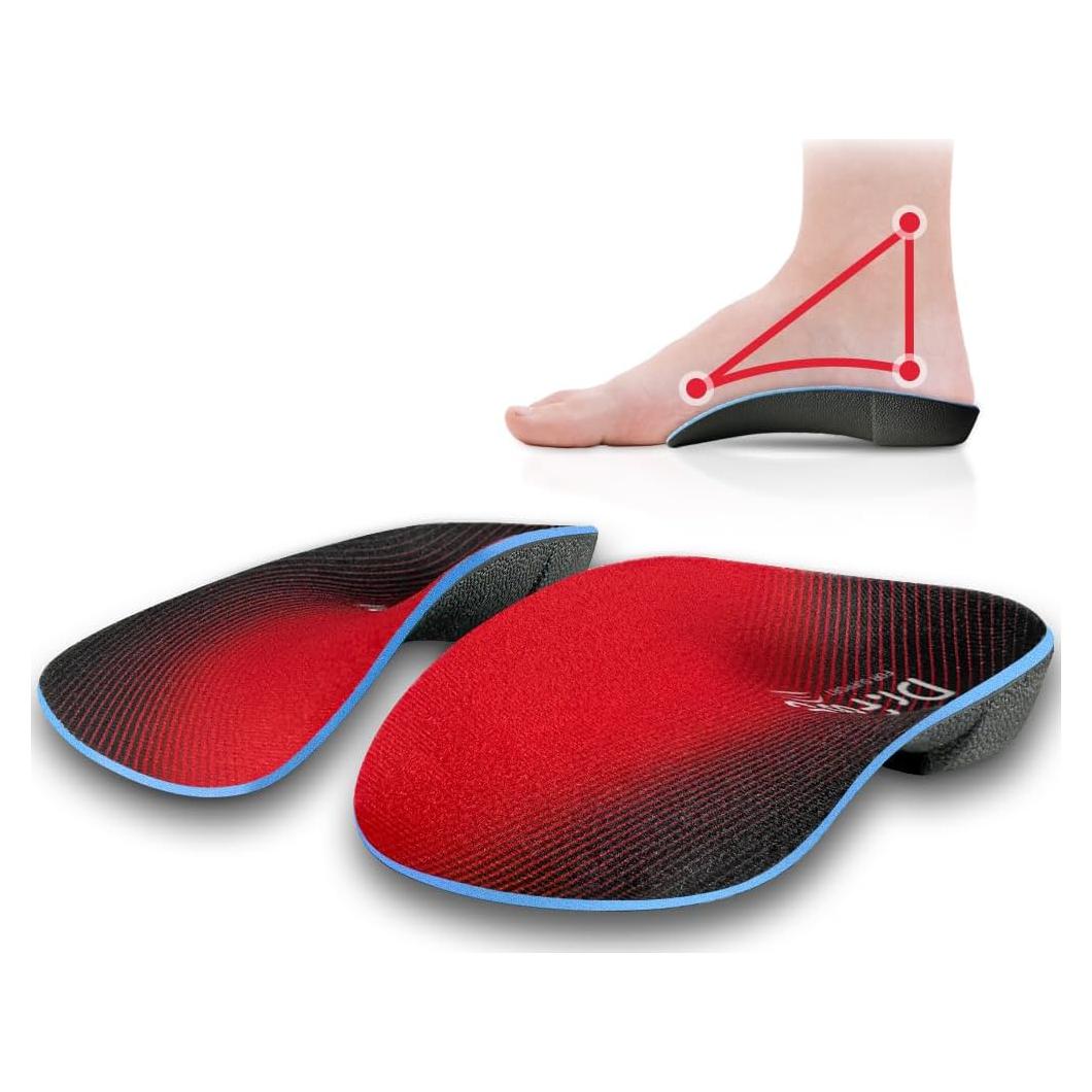 Plantillas Ortopédicas 3/4 Dr. Foot para Pies Planos - Rojo Mediano