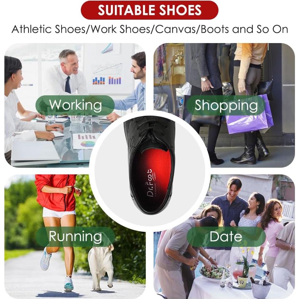 Plantillas Ortopédicas 3/4 Dr. Foot para Pies Planos - Rojo Mediano