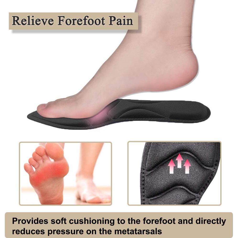 Plantillas para zapatos mujer Pnrskter 5D transpirables negras