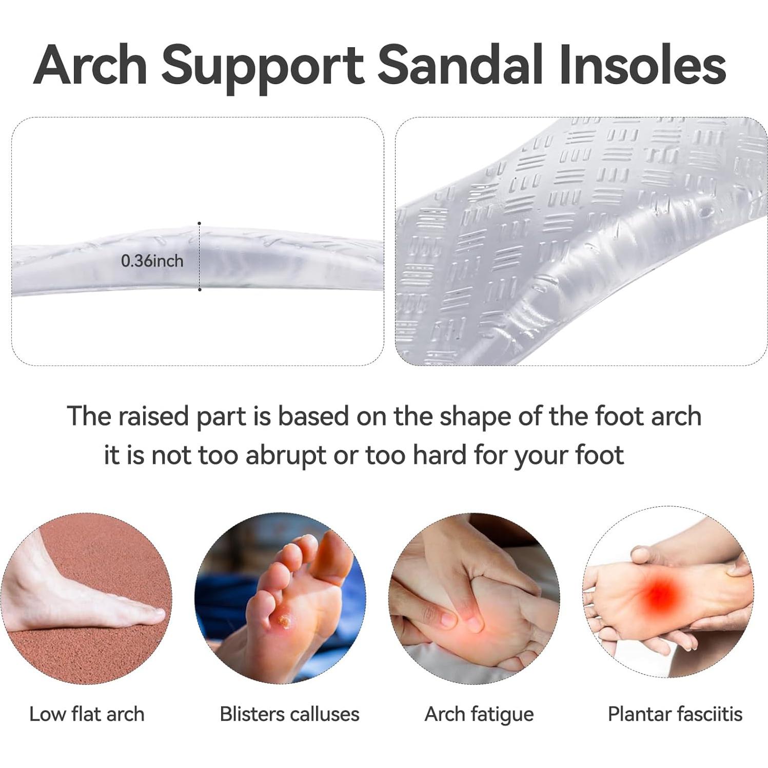 Inserciones de Gel para Sandalias Suchewha 3/4 Antideslizantes