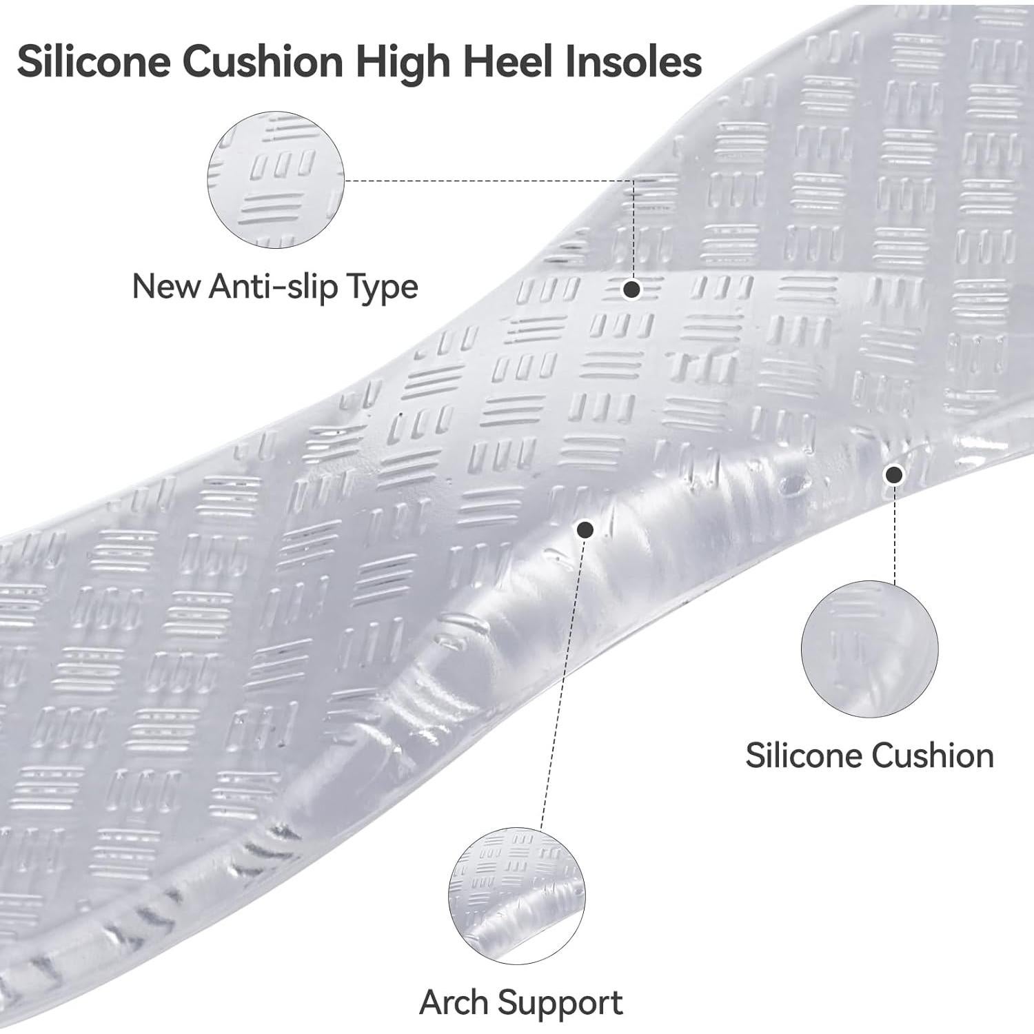 Inserciones de Gel para Sandalias Suchewha 3/4 Antideslizantes