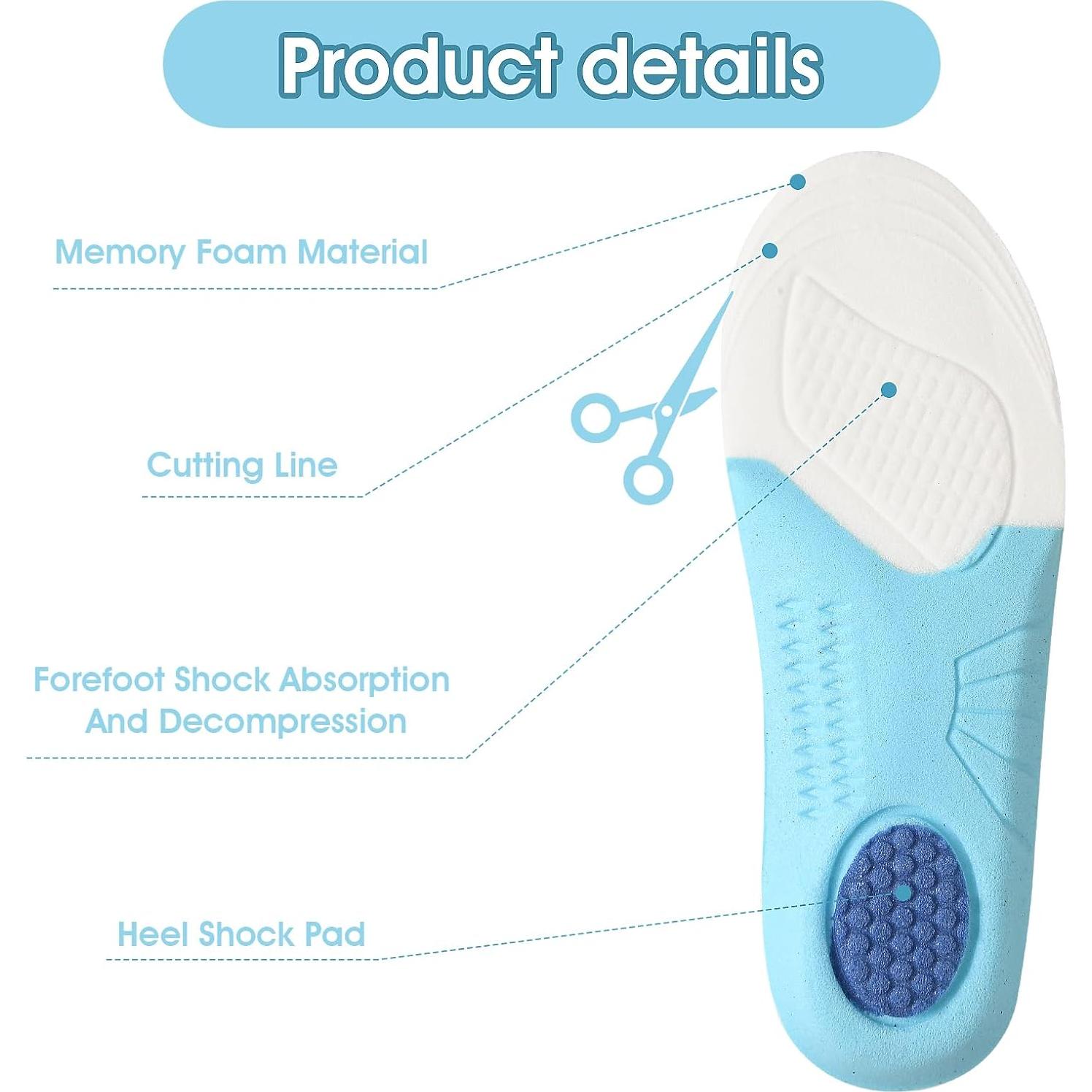 2 Pares Plantillas de Espuma con Memoria Piriuuo 2.5-4