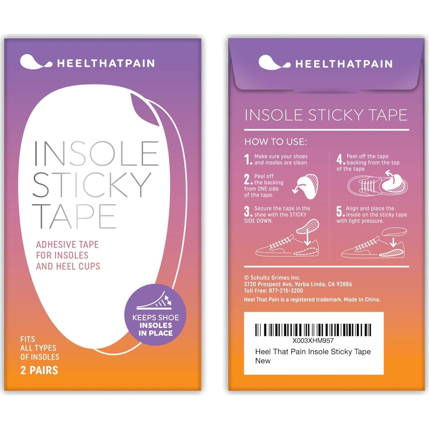 Cinta Adhesiva Doble Cara Heel That Pain para Plantillas - 2 Pares