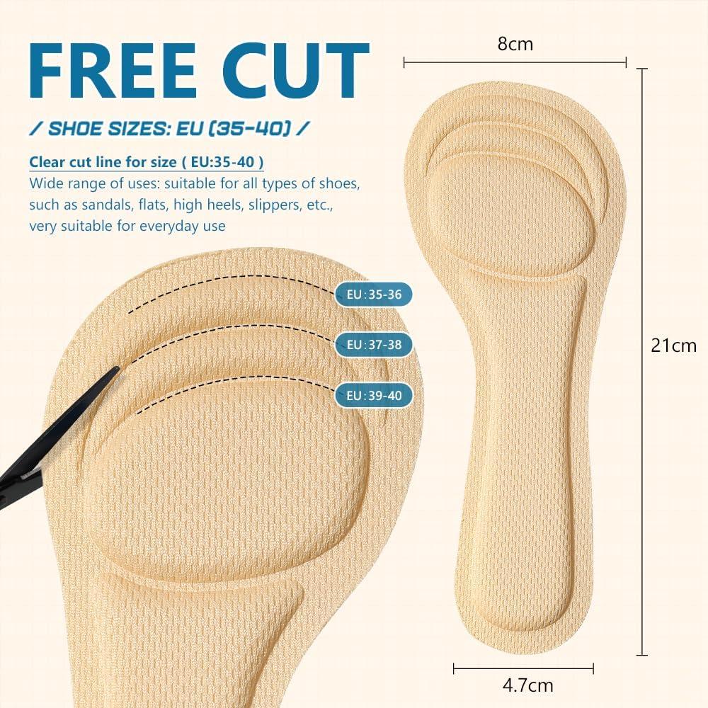 Plantillas para Tacones Altos XINIFOOT 4 Pares Ajustables