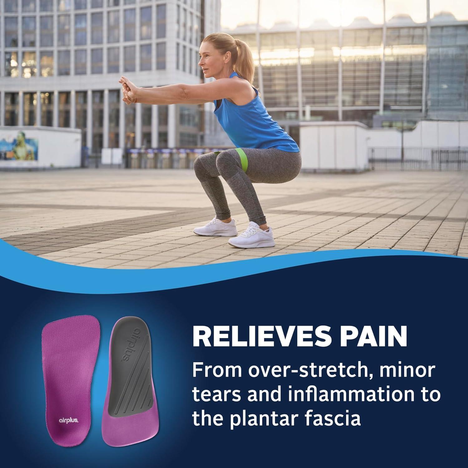 Plantillas Ortopédicas Airplus para Fascia Plantar - Soporte de Arco y Amortiguación de Gel (1 Par)