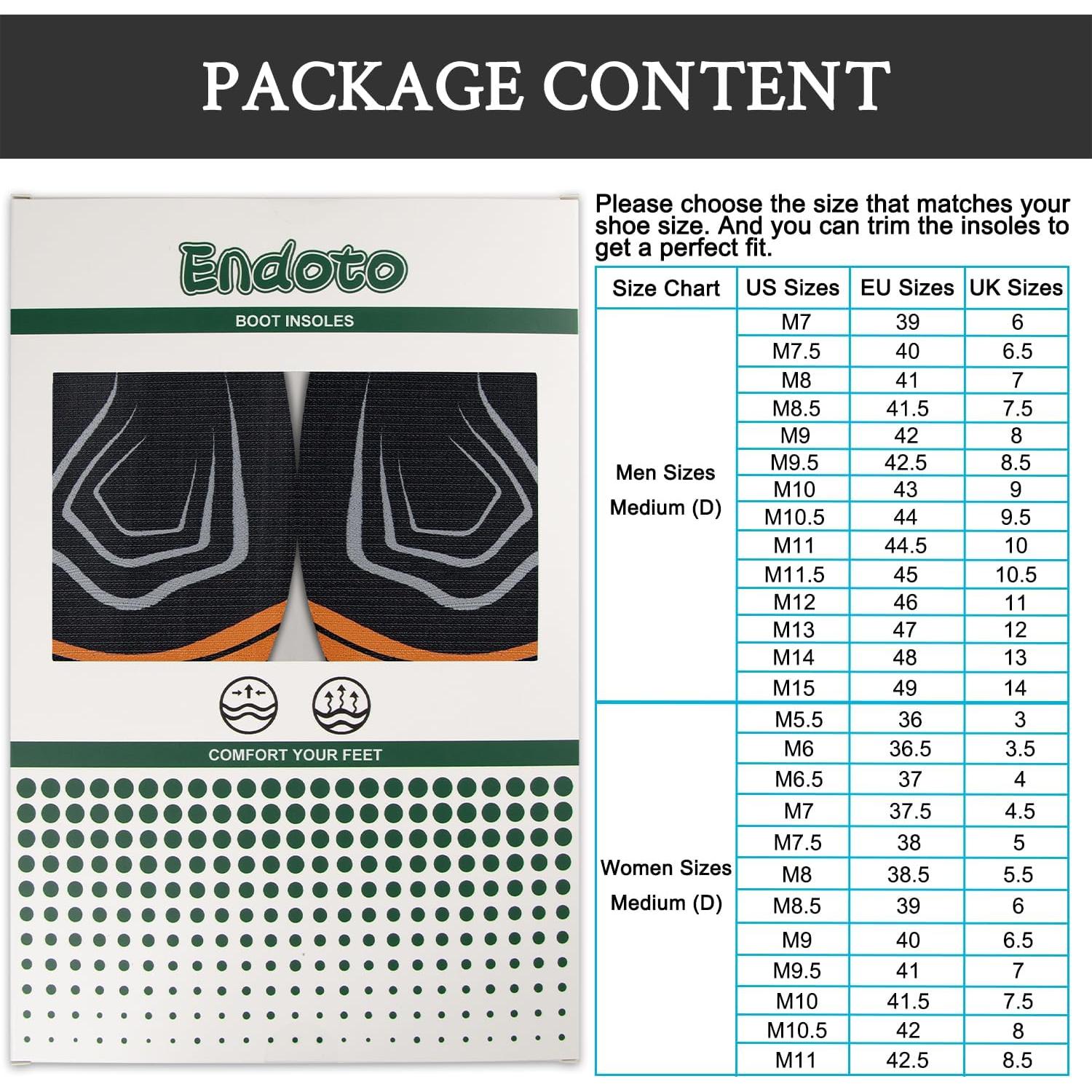 Plantillas Endoto para Botas Ariat - Comodidad Todo el Día M10.5
