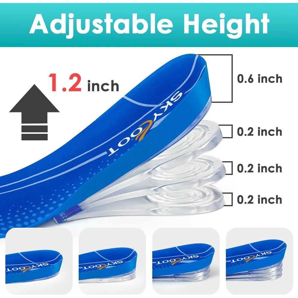 Plantillas Aumentadoras Skyfoot 4 Capas Azul 3/4 hasta 3 cm