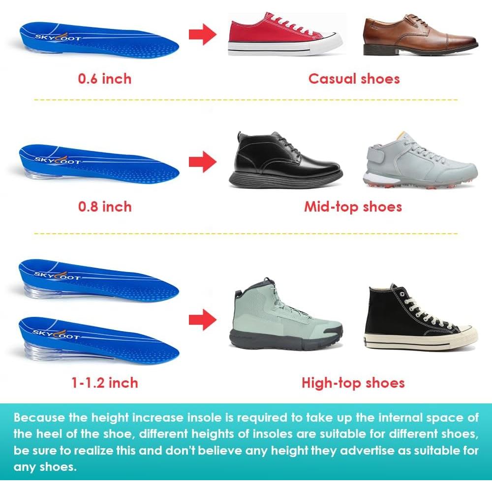 Plantillas Aumentadoras Skyfoot 4 Capas Azul 3/4 hasta 3 cm