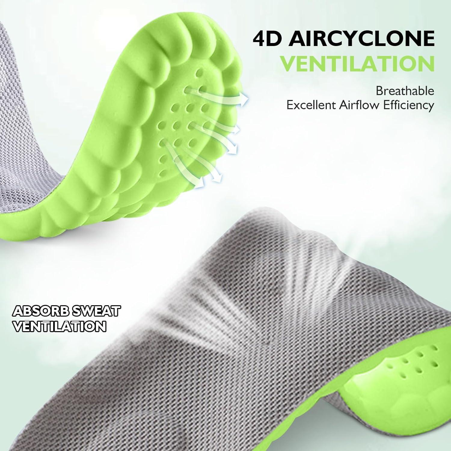 Plantillas SolaraPickleball Unisex Soporte Arco Espuma 4D Verde