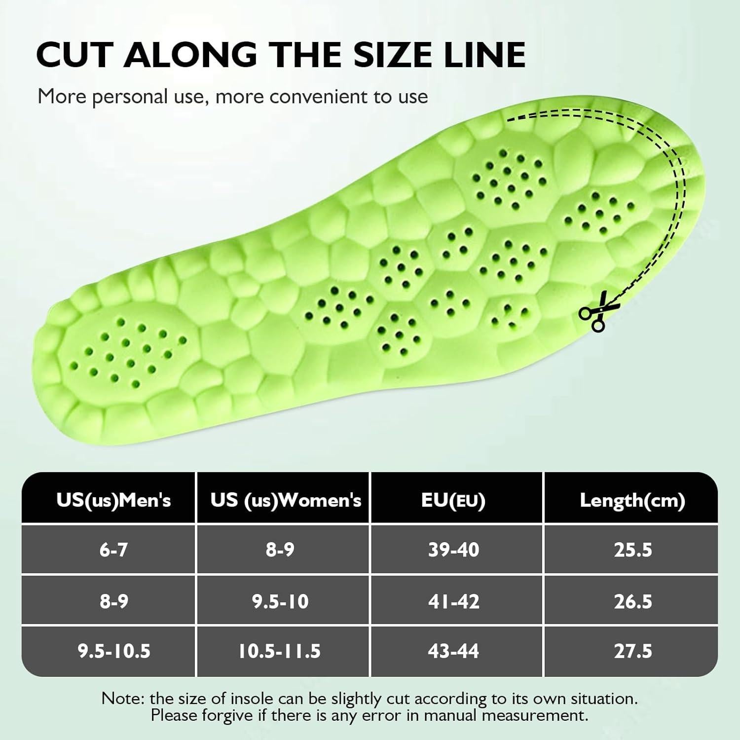 Plantillas SolaraPickleball Unisex Soporte Arco Espuma 4D Verde