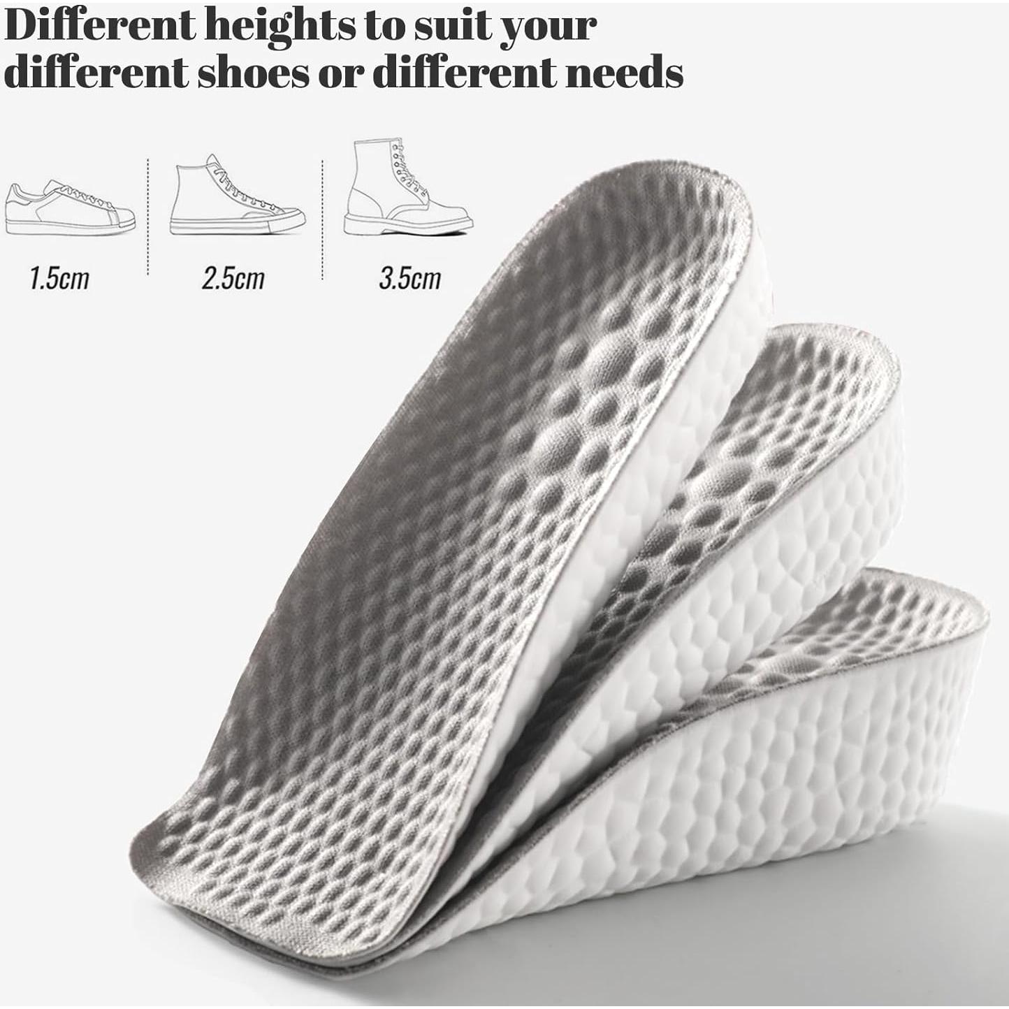 Plantillas Elevadoras de Altura PU 3 Pares 1.5cm 2.5cm 3.5cm