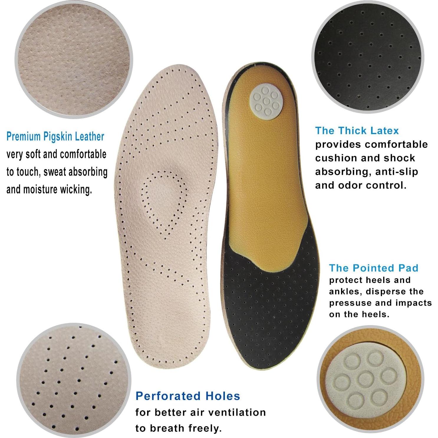 Plantillas Ortopédicas de Cuero Bellcon para Pies Planos 9-10