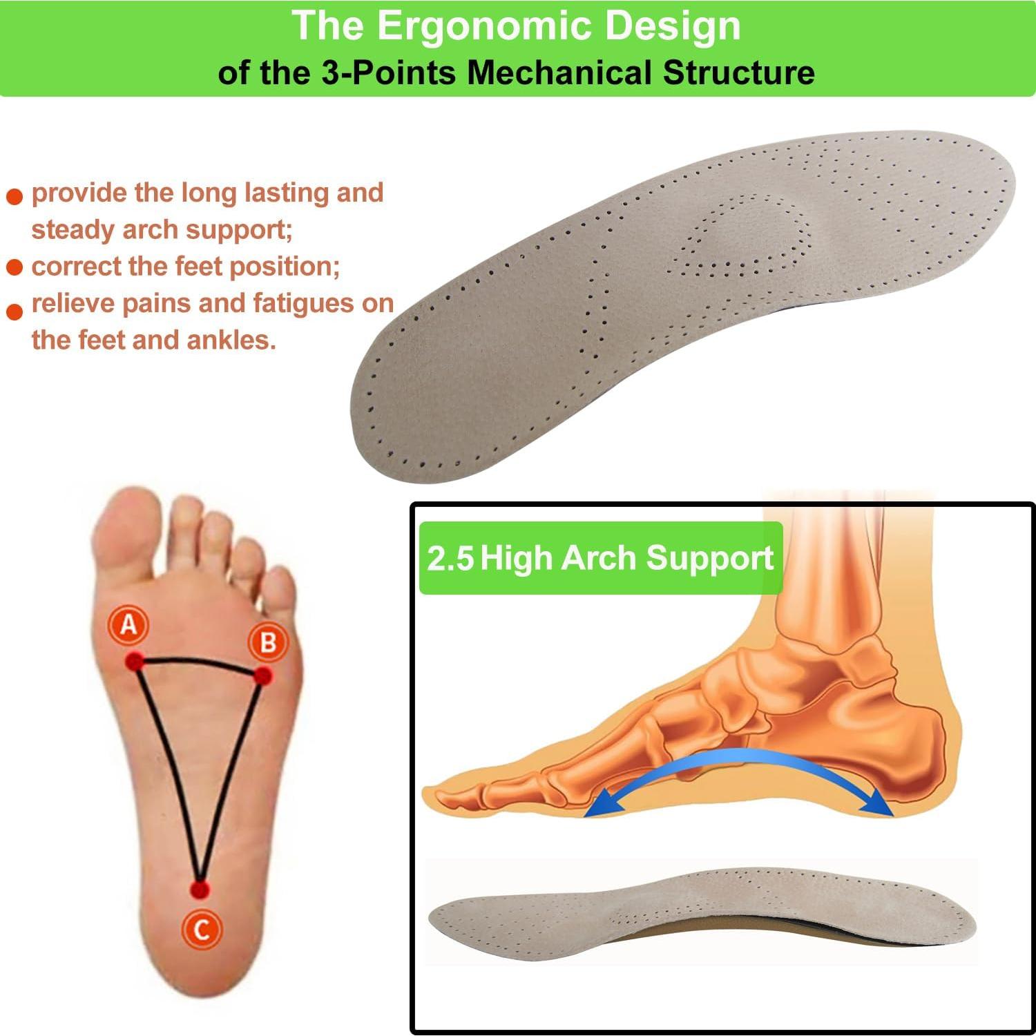 Plantillas Ortopédicas de Cuero Bellcon para Pies Planos 9-10