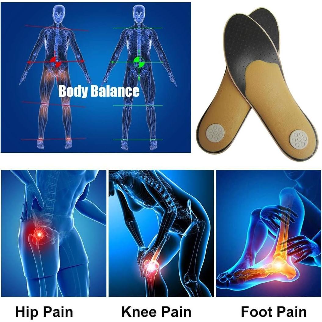 Plantillas Ortopédicas de Cuero Bellcon para Pies Planos 9-10
