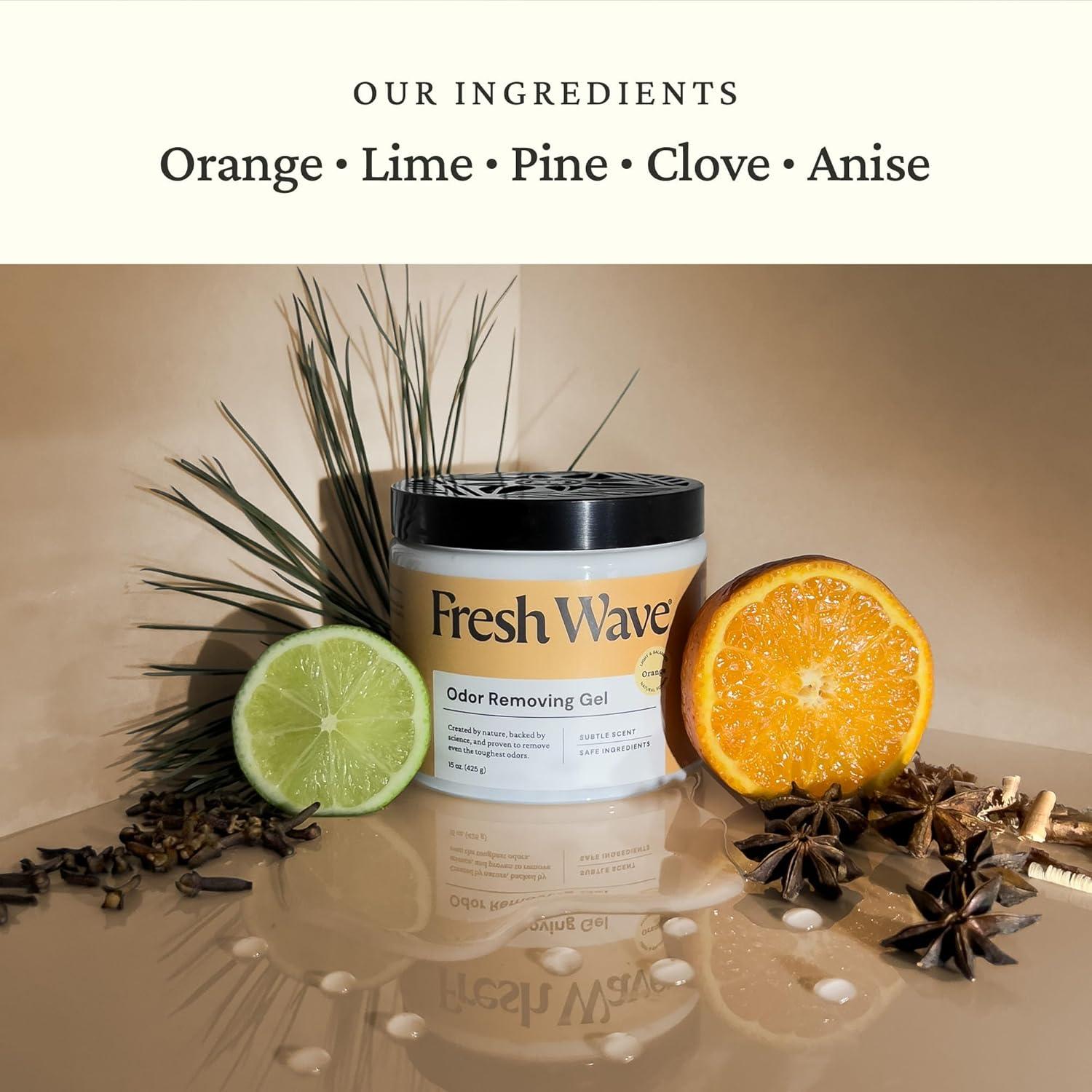 Gel Eliminador de Olores Fresh Wave Naranja 425 g - Natural y Seguro