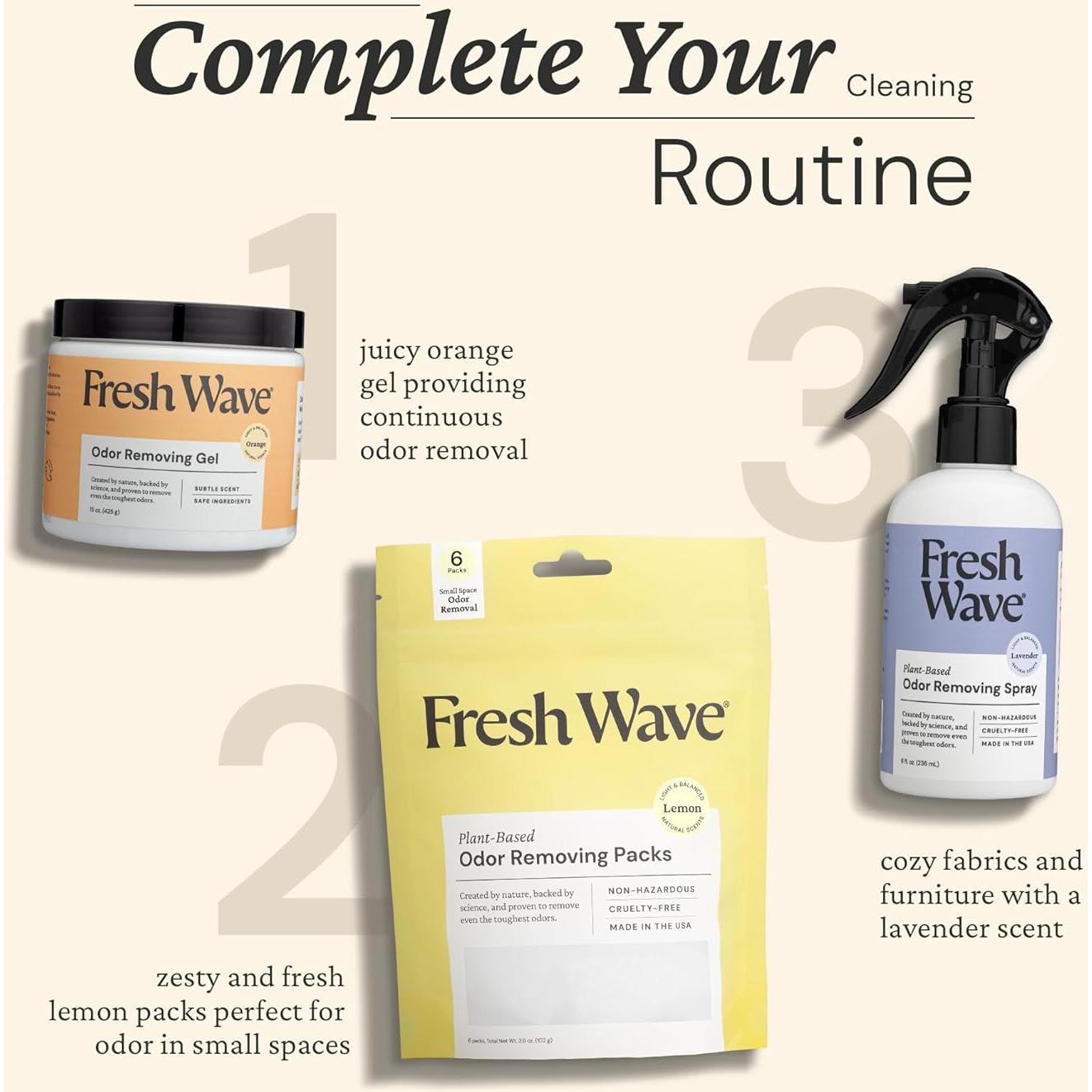 Gel Eliminador de Olores Fresh Wave Naranja 425 g - Natural y Seguro