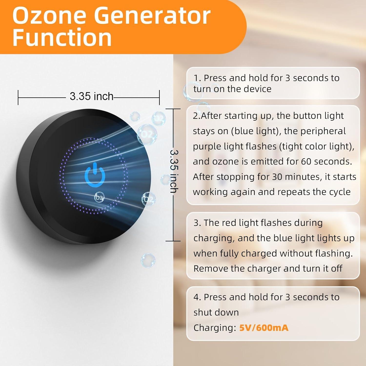 Purificador de Aire Ozone TUCHONG 200mg/h Eliminador de Olores