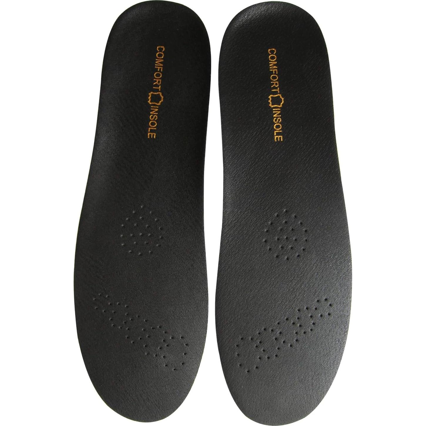 Plantillas de Cuero Negro Aureolek para Pies Sudorosos Talla 6.5-7.5