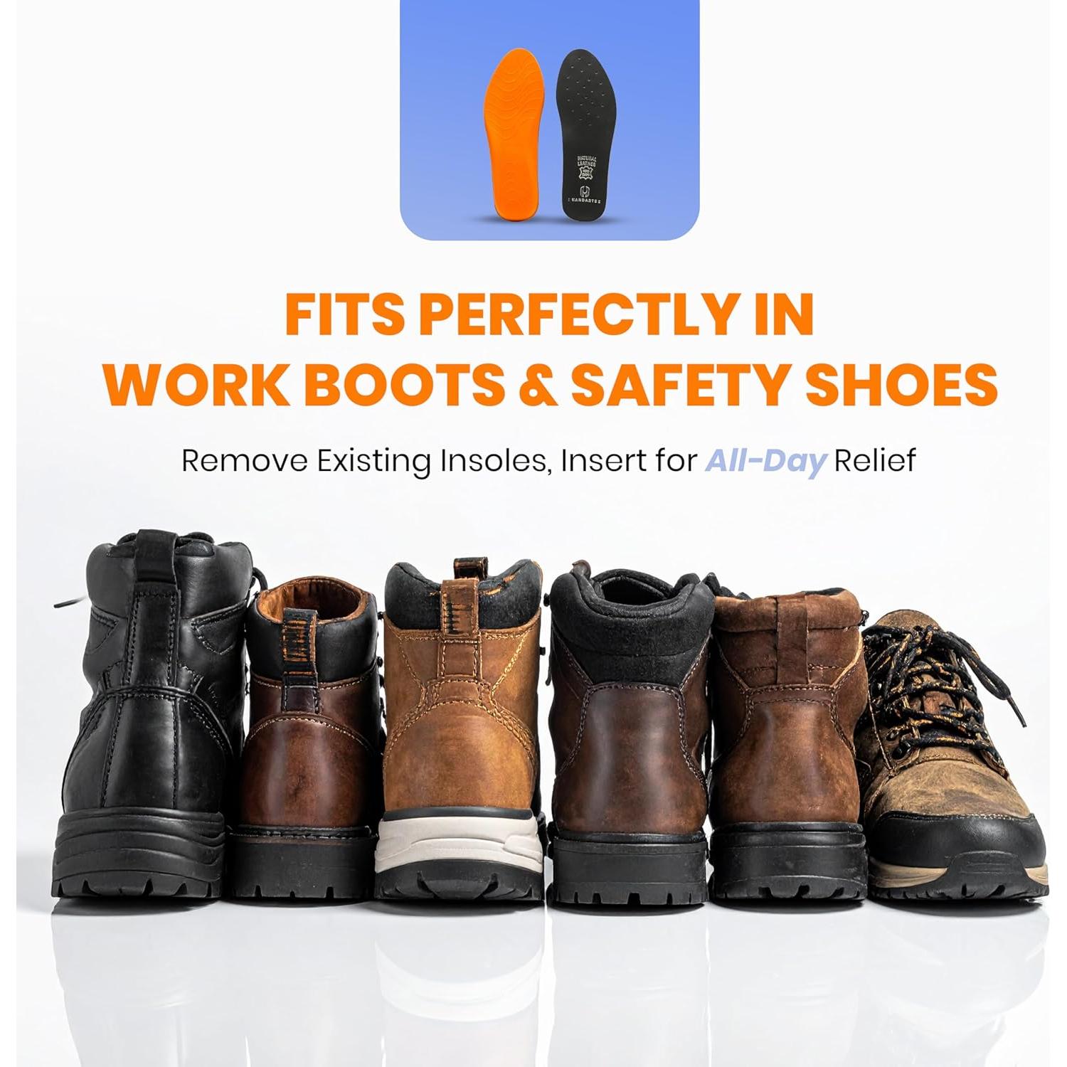 Plantillas Viscoelásticas Handarte para Botas de Trabajo EU42