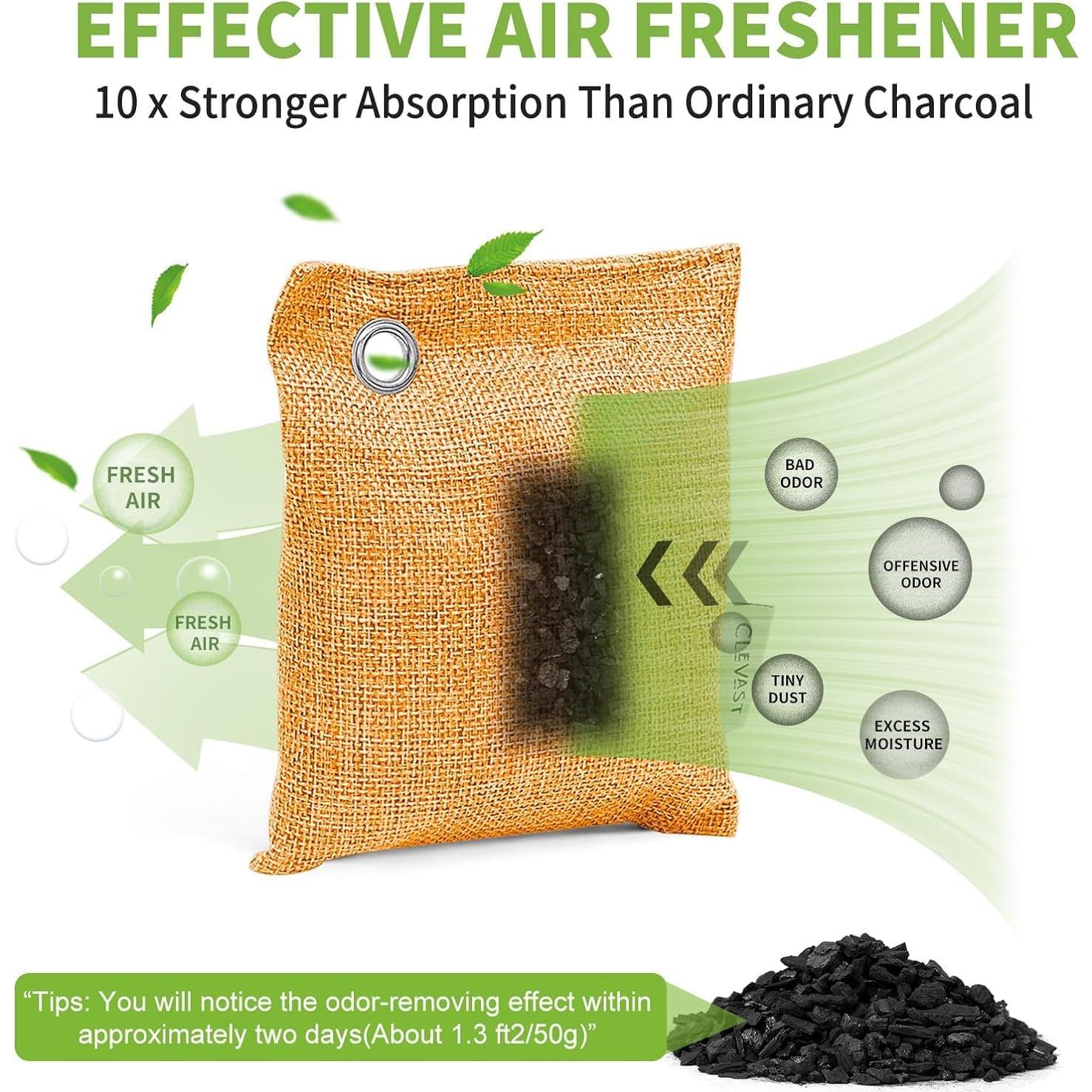 CLEVAST 16 Bolsas de Carbón Activado de Bambú 100g y 50g