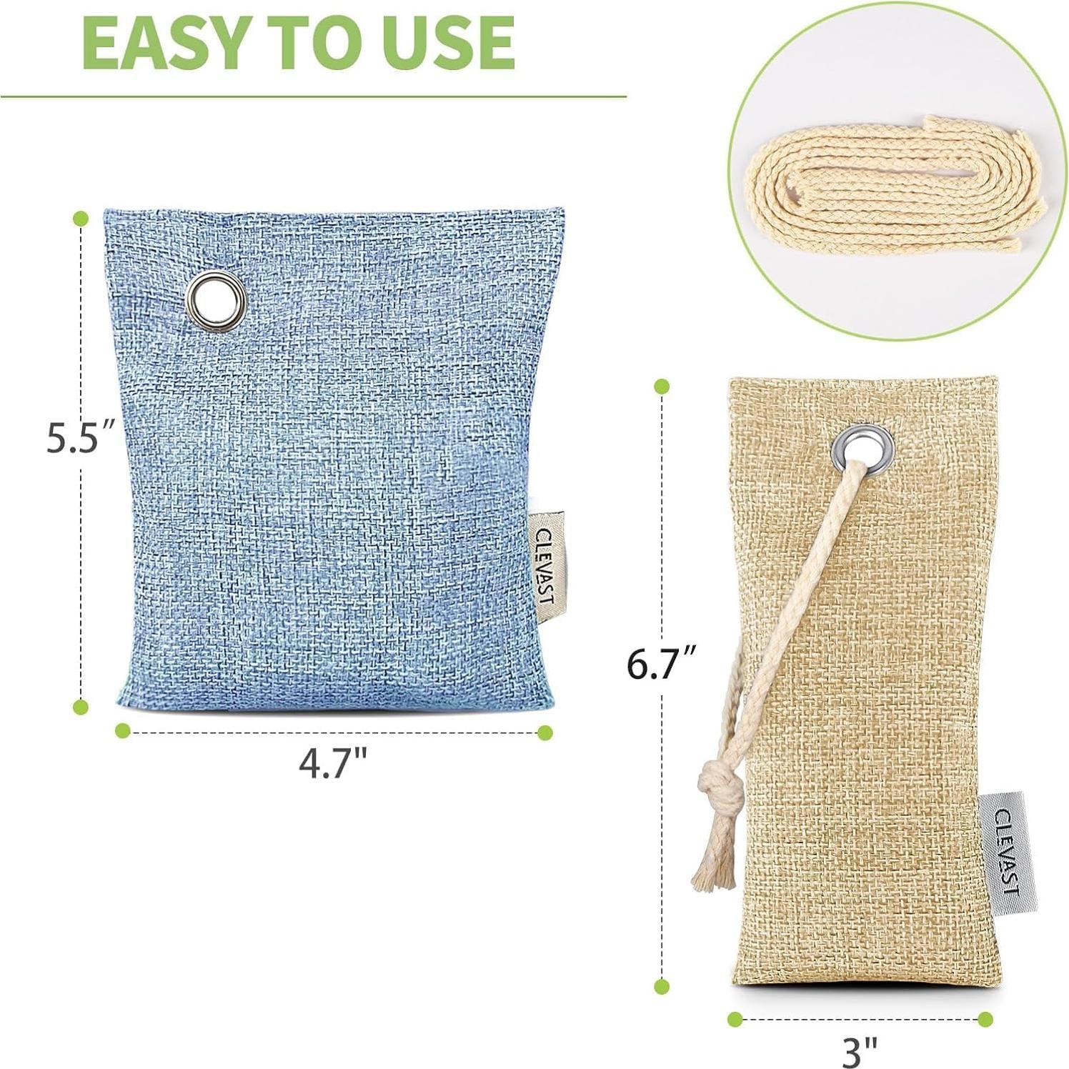 CLEVAST 16 Bolsas de Carbón Activado de Bambú 100g y 50g