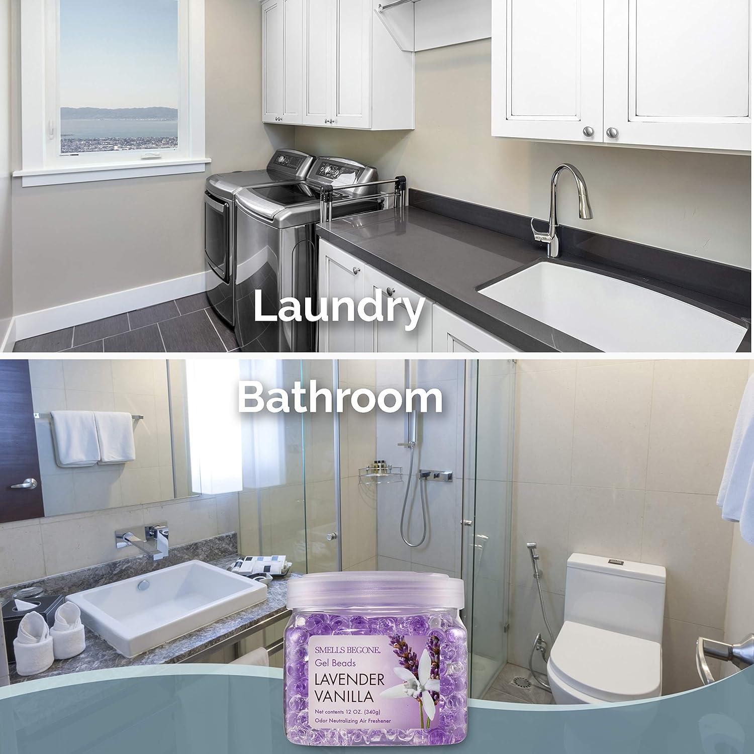 Gel Eliminador de Olores SMELLS BEGONE - 340 g x 2 - Lavanda y Vainilla