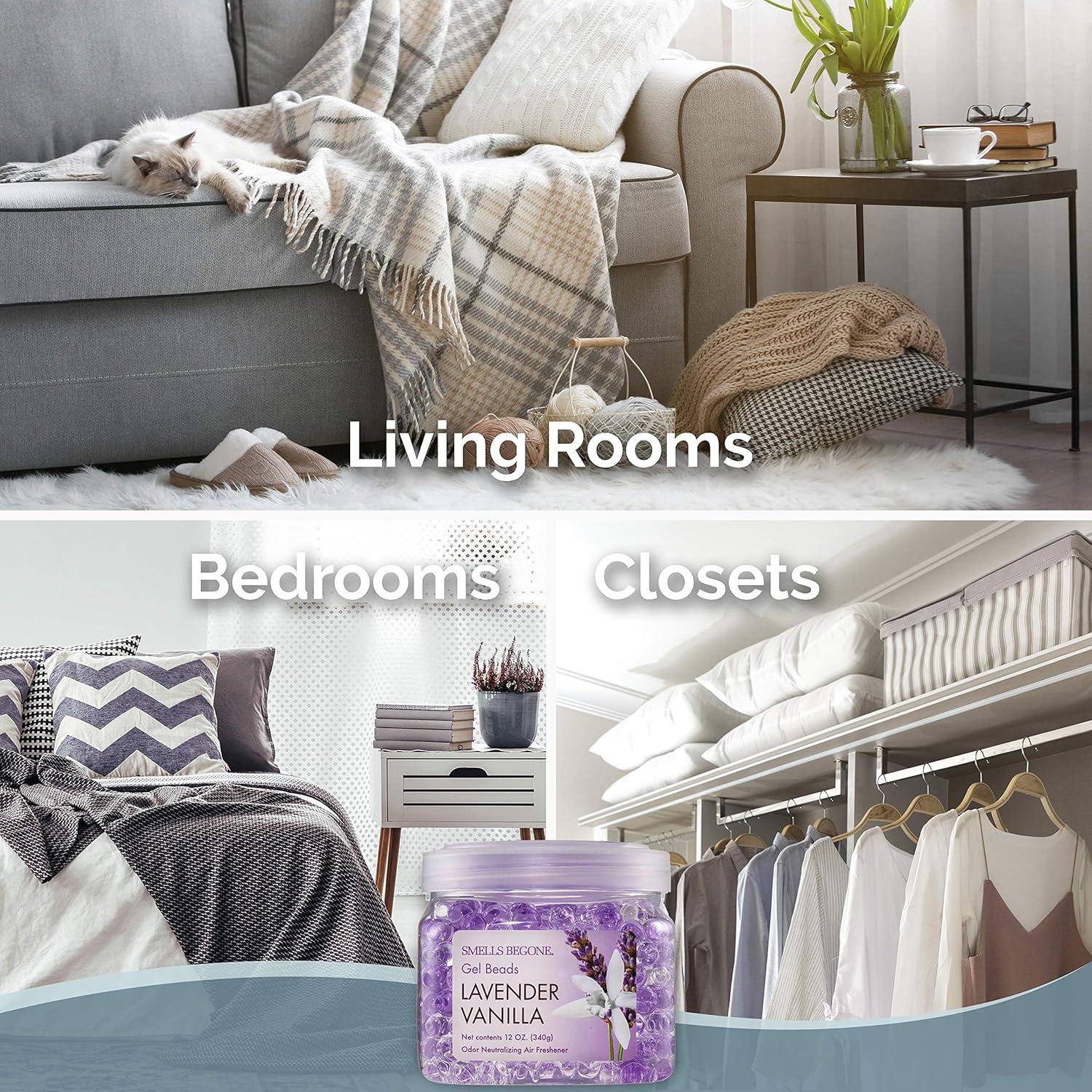 Gel Eliminador de Olores SMELLS BEGONE - 340 g x 2 - Lavanda y Vainilla