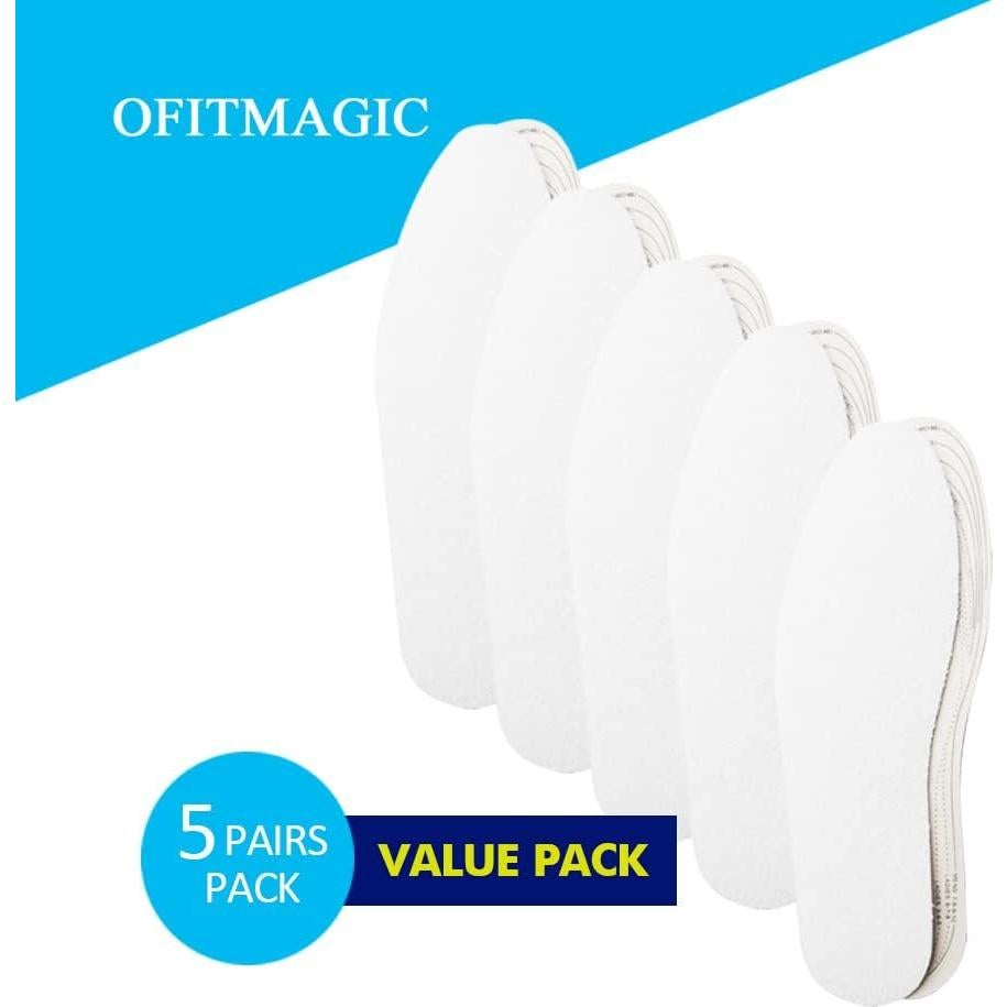 5 Pares de Plantillas de Algodón Premium para Control de Olor