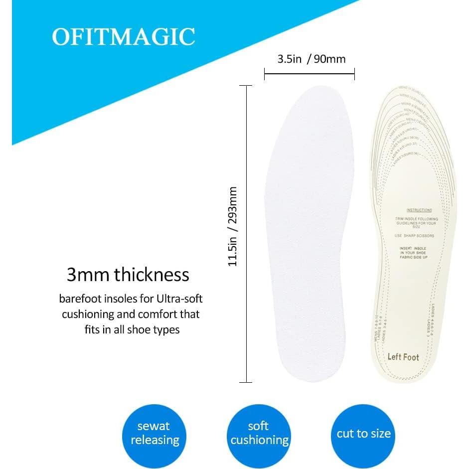 5 Pares de Plantillas de Algodón Premium para Control de Olor