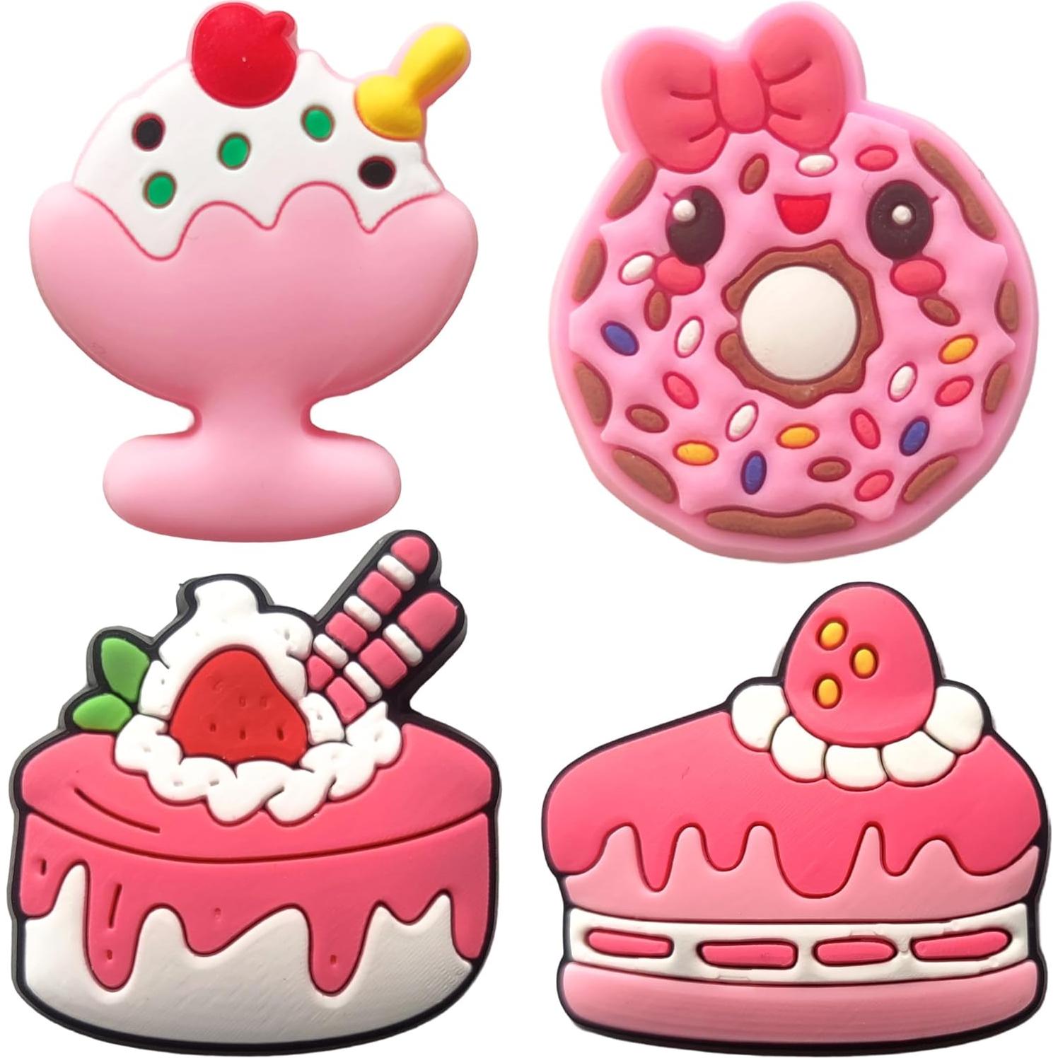 Encantos de Zapatos 36 PCS Flor Rosa Unicornio PVC para Niñas