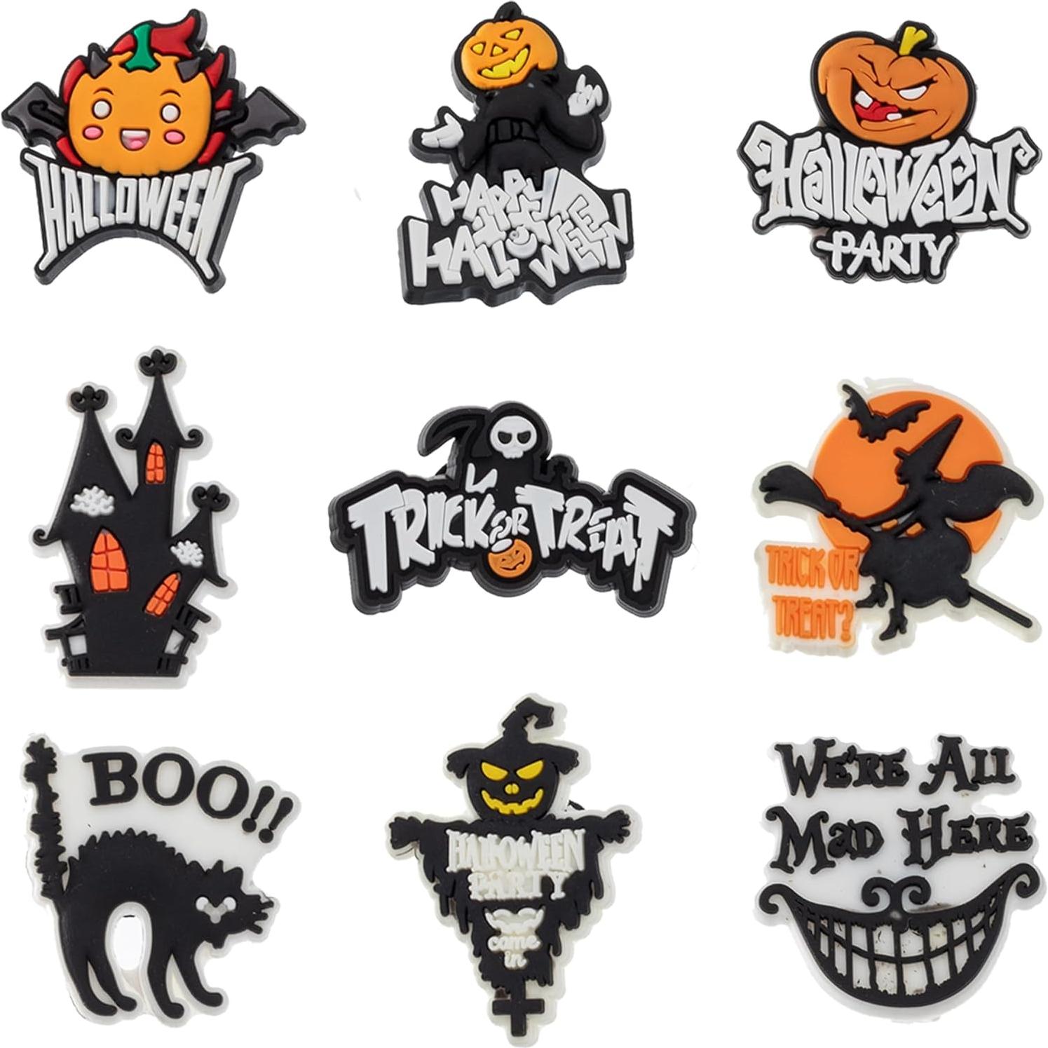 25 Piezas Encantos de Zapatos Halloween MelleFlarynsun PVC