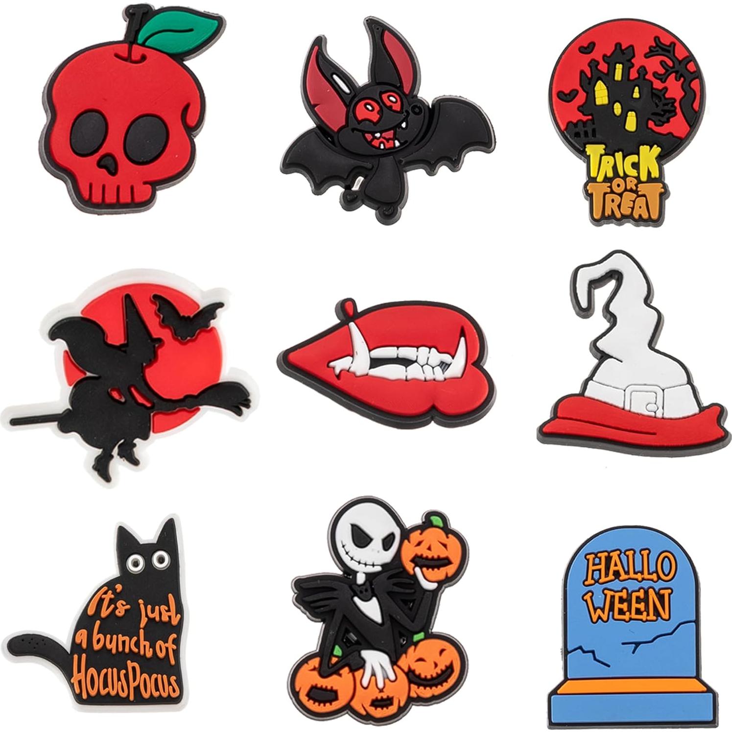 25 Piezas Encantos de Zapatos Halloween MelleFlarynsun PVC