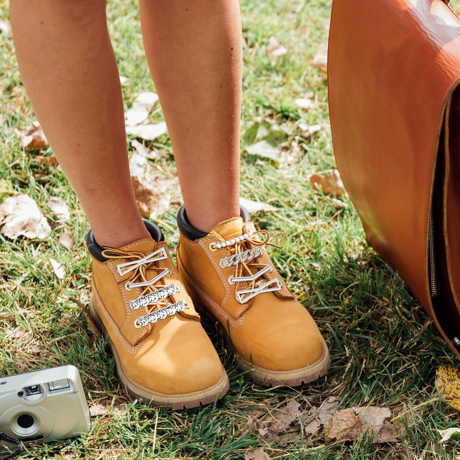 6 PARES Clips Decorativos para Cordones de Zapatos Dorados