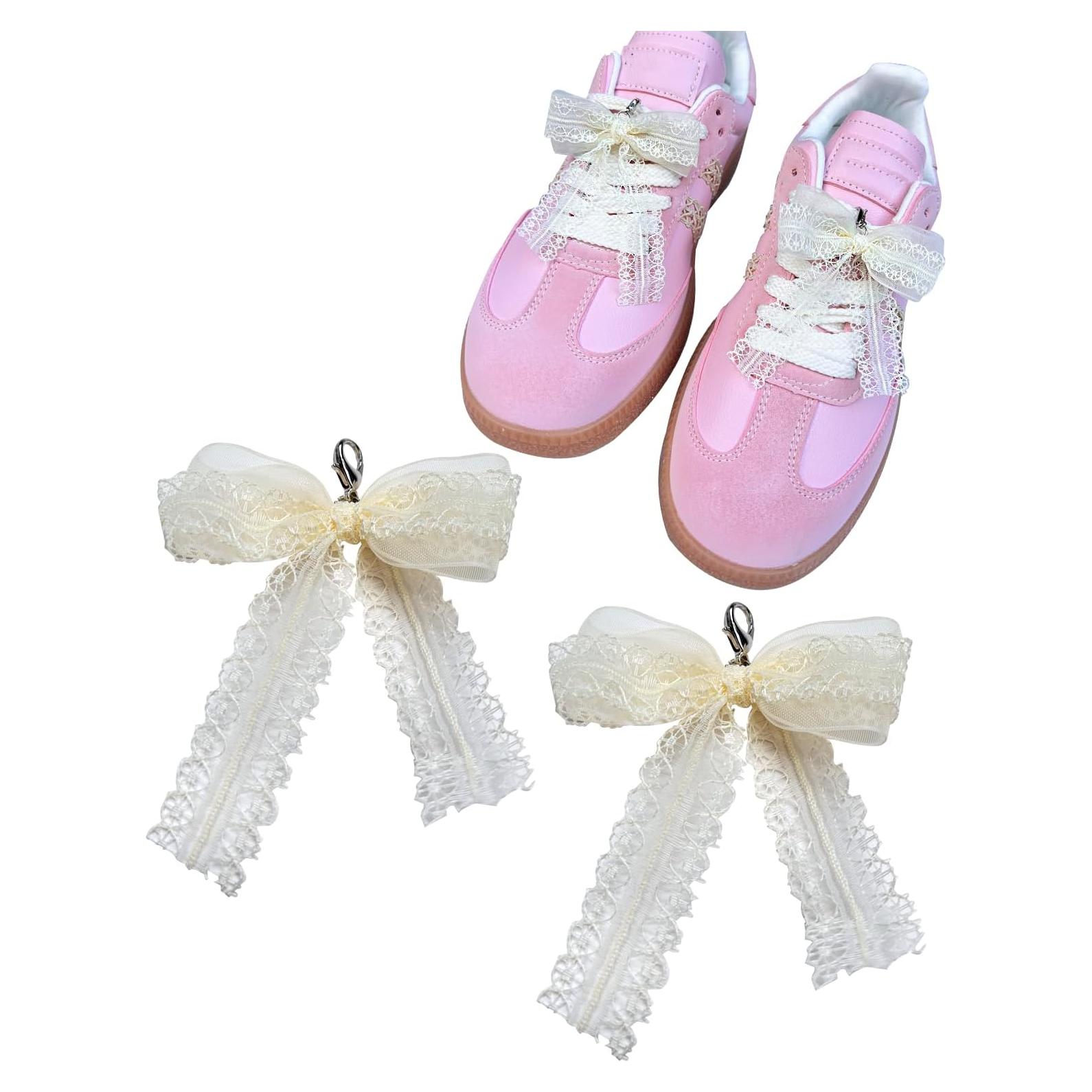 Encantos de Zapatos con Lazo de Perlas Lopau - 2 Piezas DIY