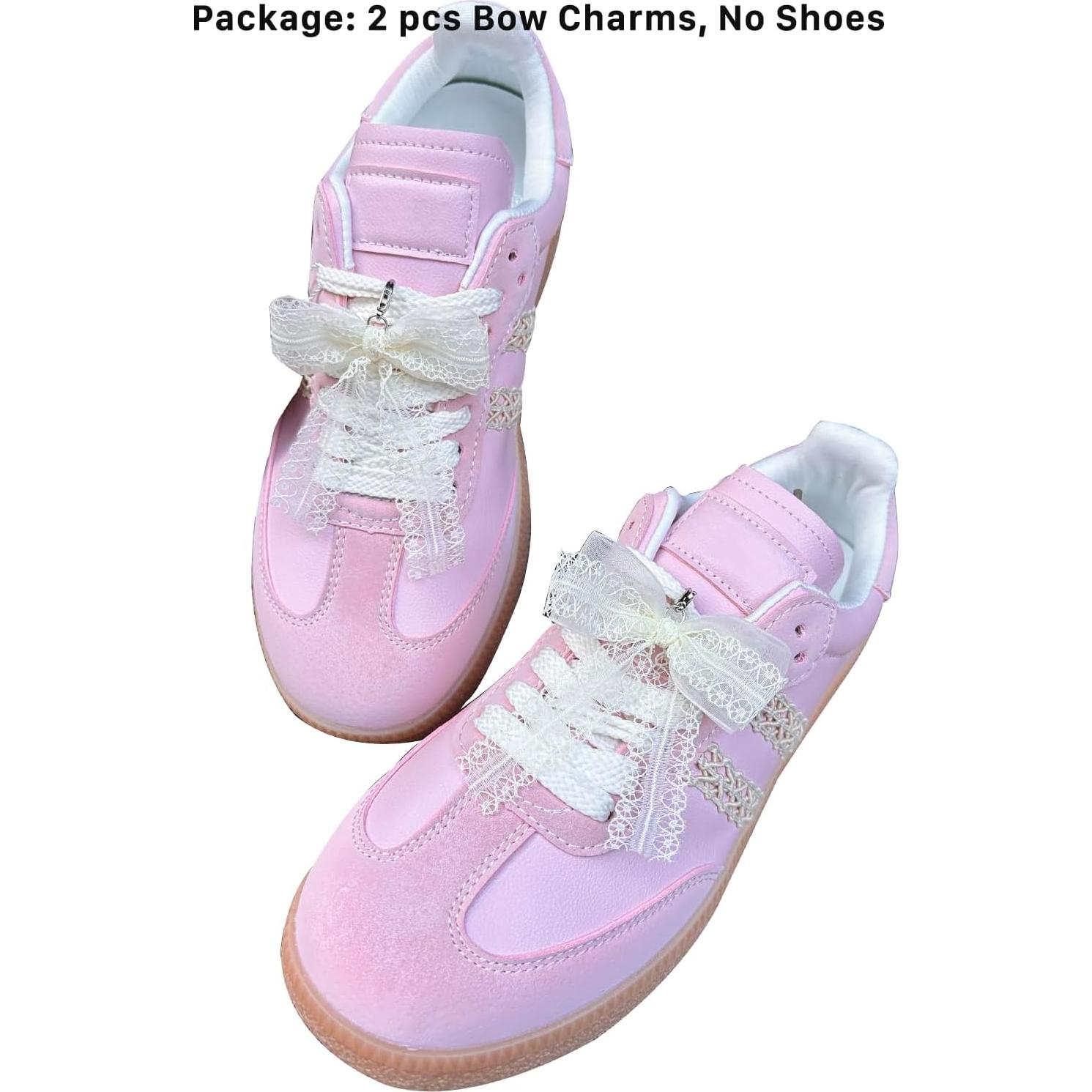 Encantos de Zapatos con Lazo de Perlas Lopau - 2 Piezas DIY