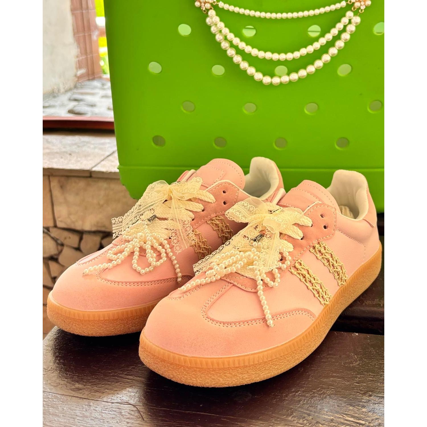 Encantos de Zapatos con Lazo de Perlas Lopau - 2 Piezas DIY