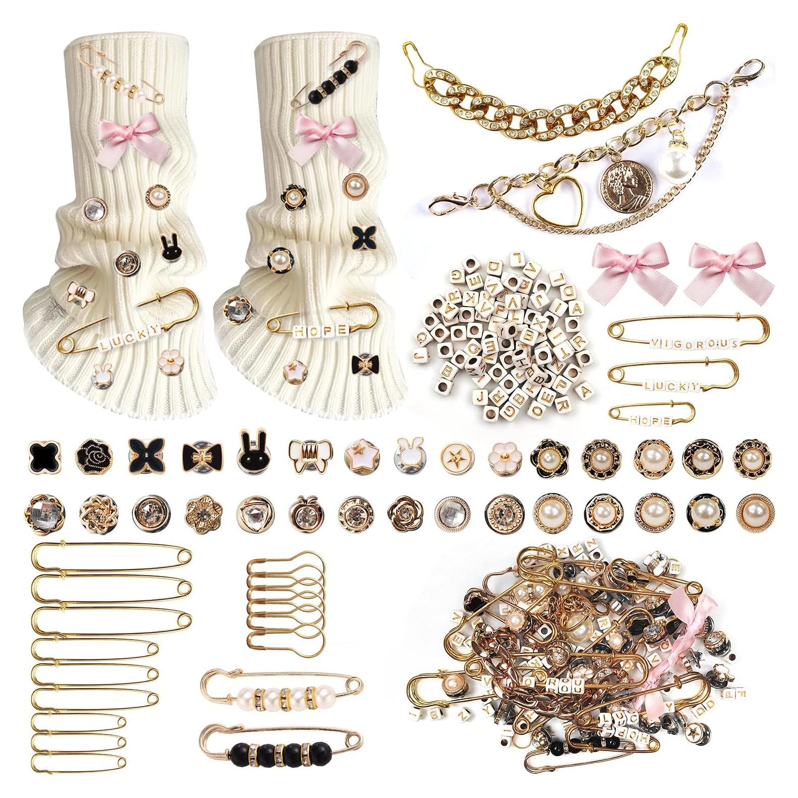 Kit 151 Pcs Encantos de Calcetines Basura Dorado - Accesorios Divertidos