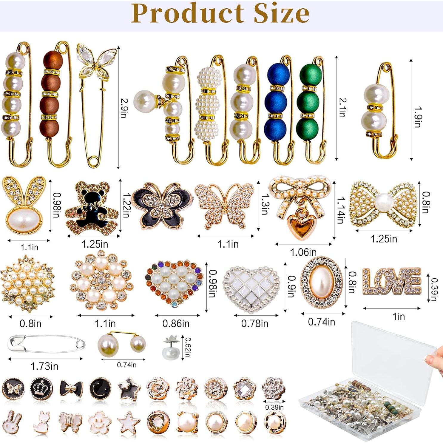 Kit de Pines Decorativos DNLEGULI - 68 Piezas Doradas