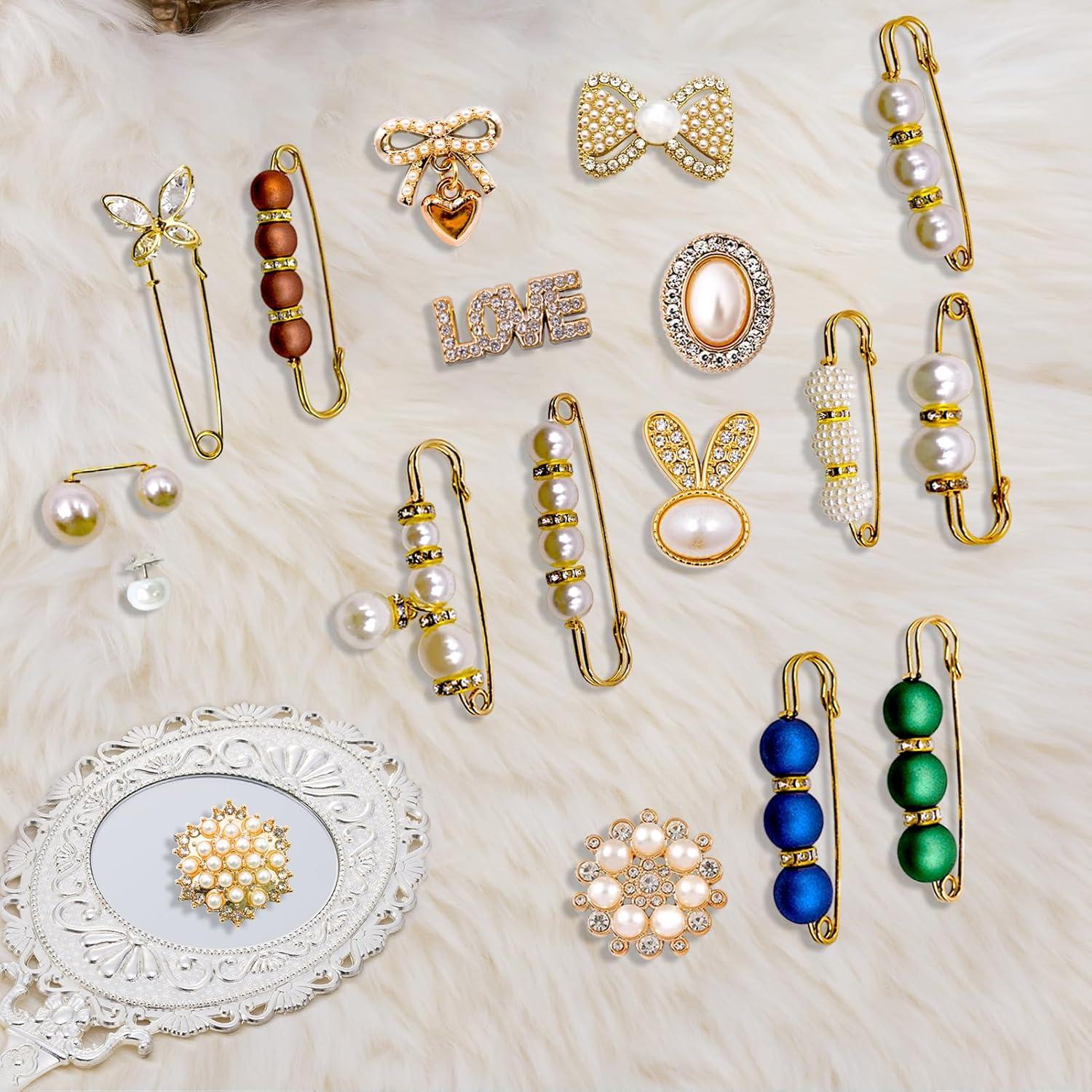 Kit de Pines Decorativos DNLEGULI - 68 Piezas Doradas