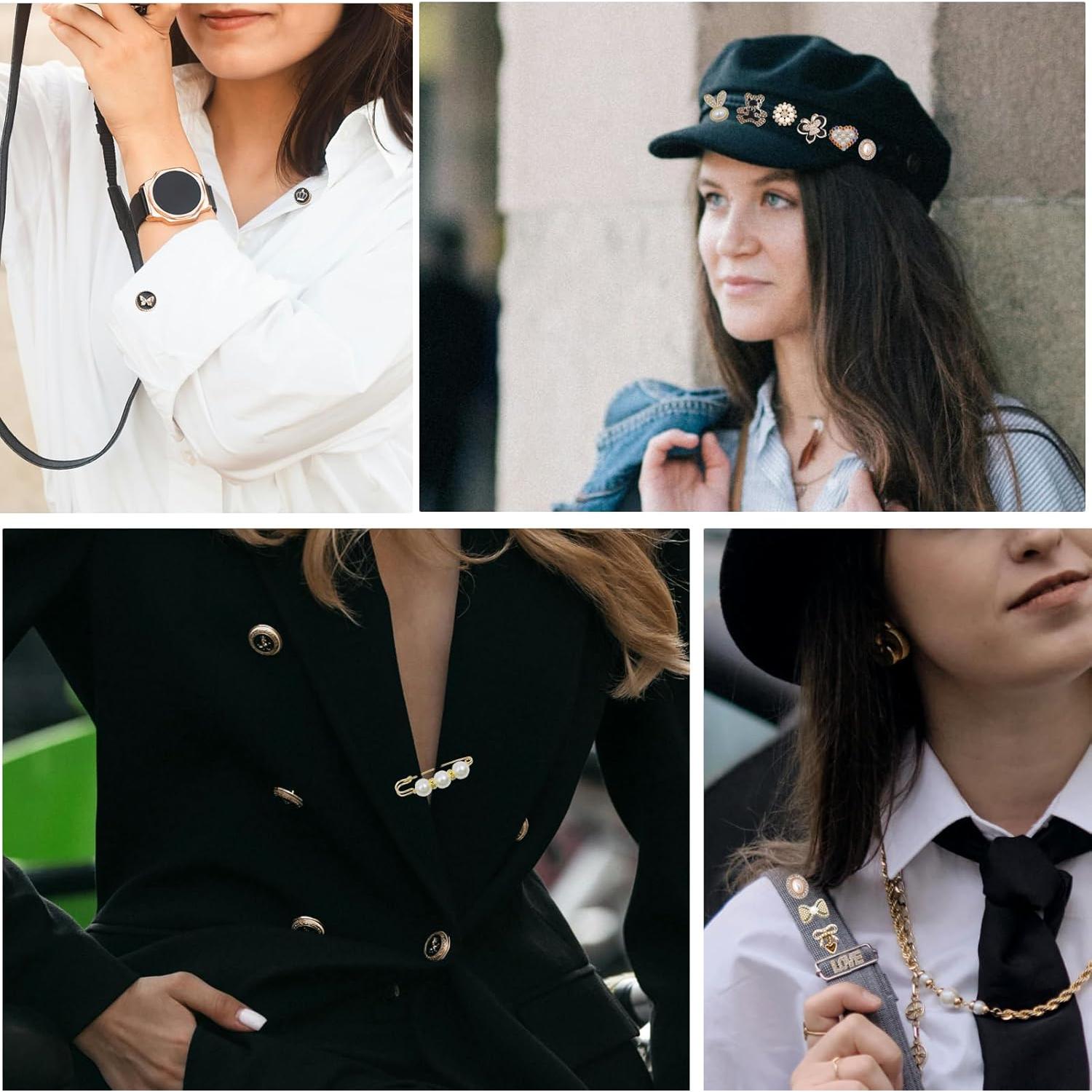 Kit de Pines Decorativos DNLEGULI - 68 Piezas Doradas