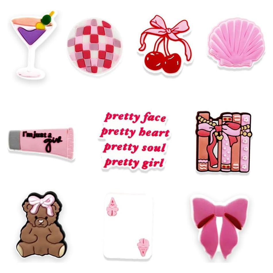 10 Piezas Encantos para Zapatos Coquette PVC Duraderos