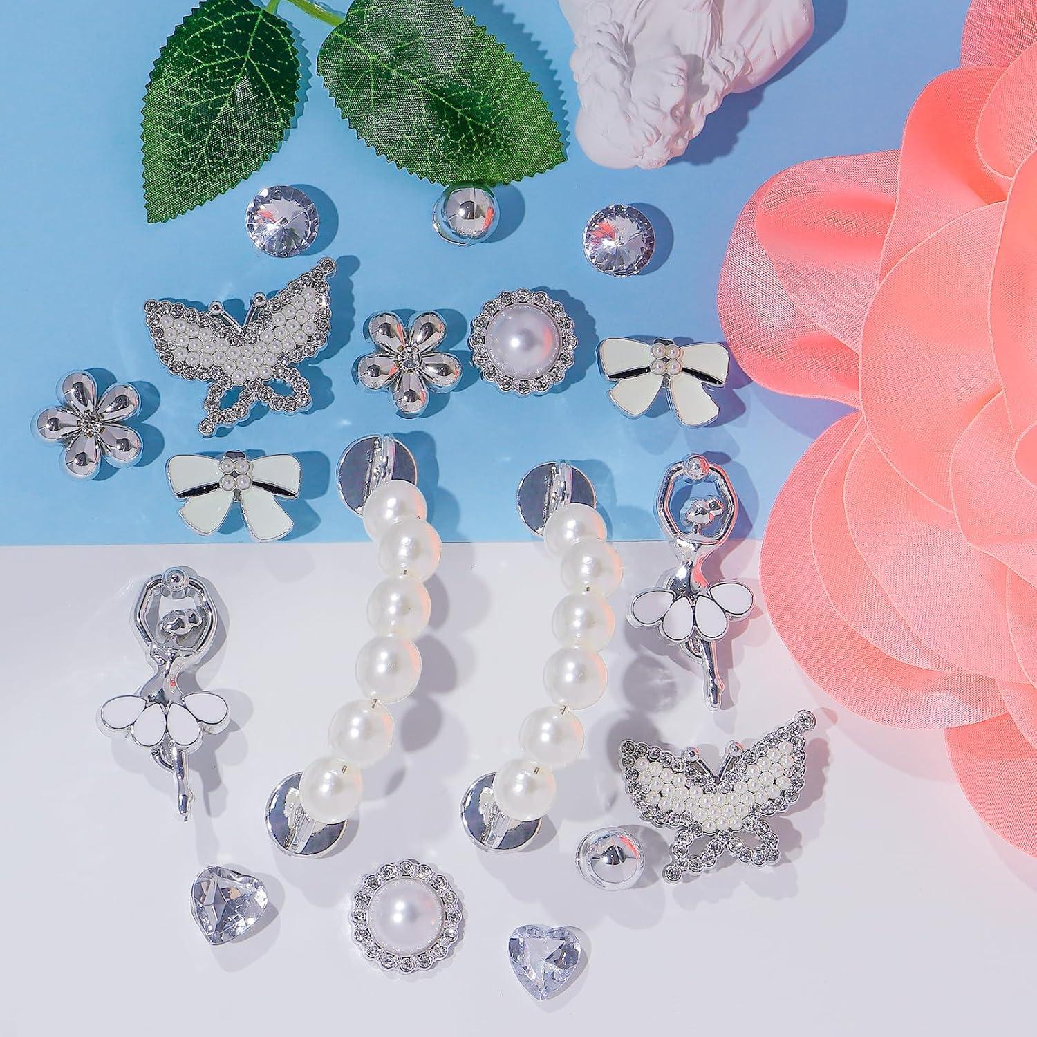 18 Piezas Encantos Brillantes para Zapatos de Mujer - Joyería de Lujo