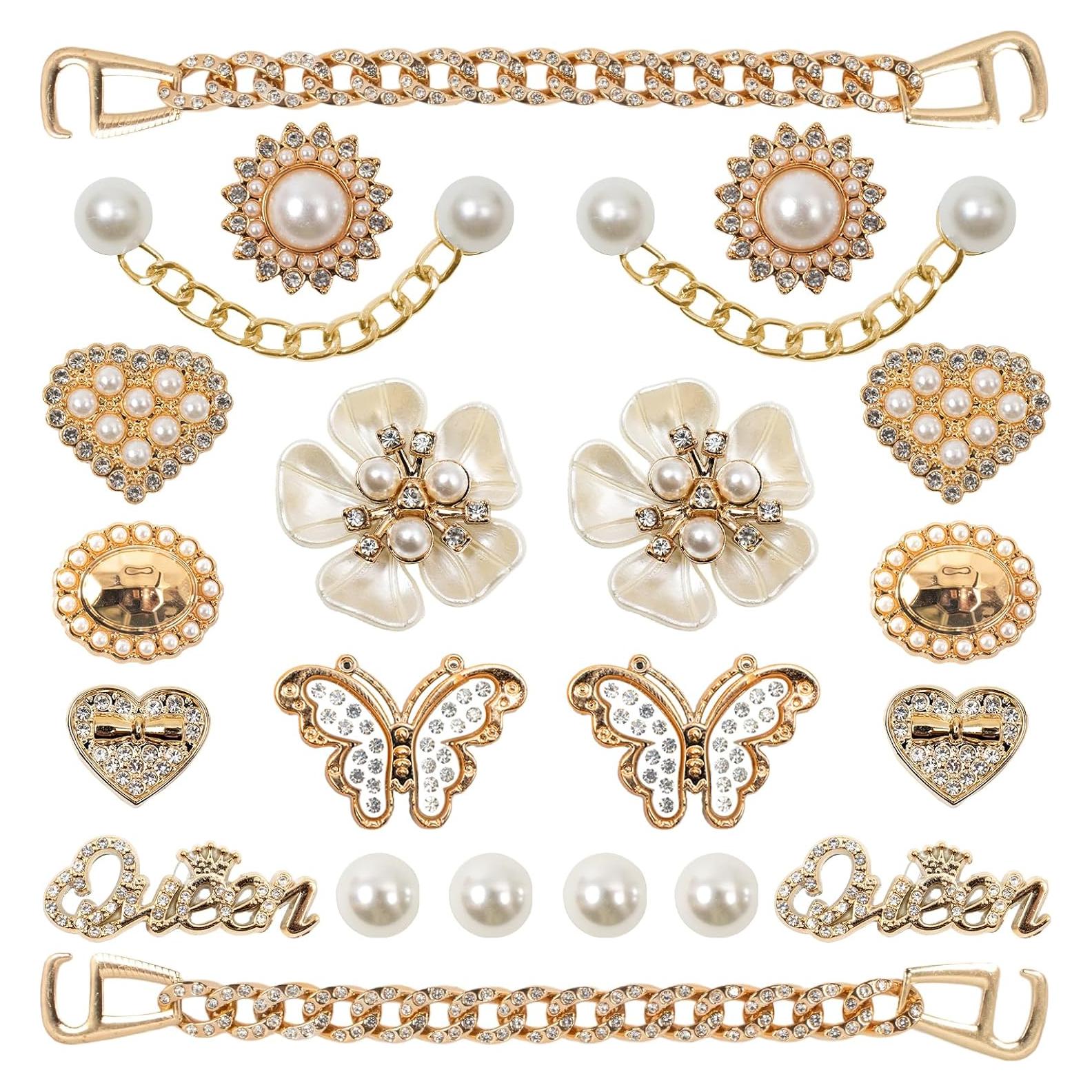 24 Piezas Encantos Brillantes para Zapatos WAQYGZO - Decoración DIY