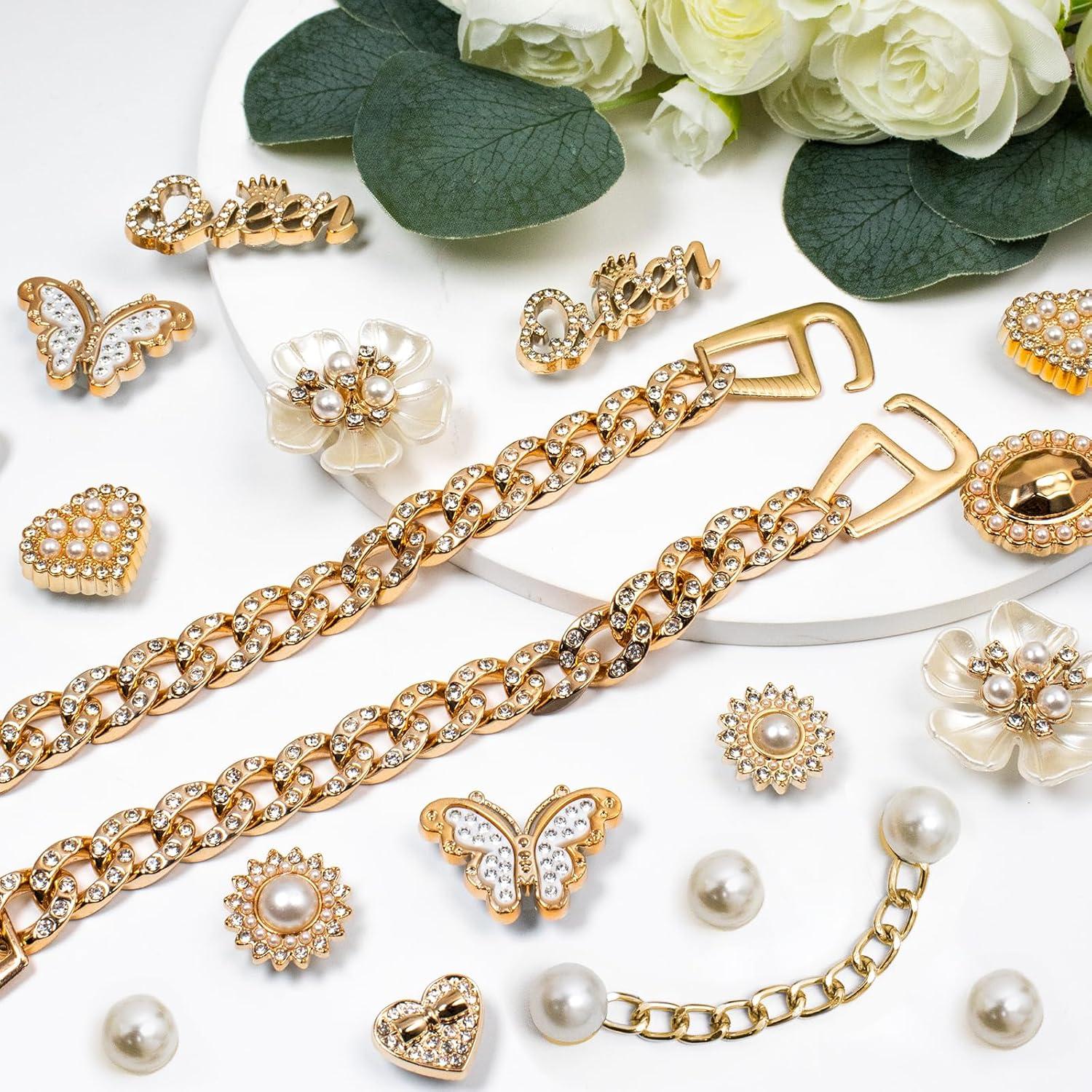 24 Piezas Encantos Brillantes para Zapatos WAQYGZO - Decoración DIY