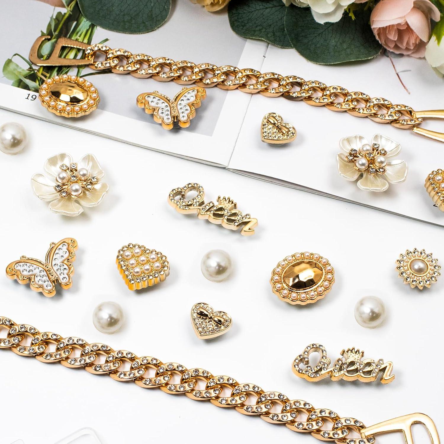 24 Piezas Encantos Brillantes para Zapatos WAQYGZO - Decoración DIY