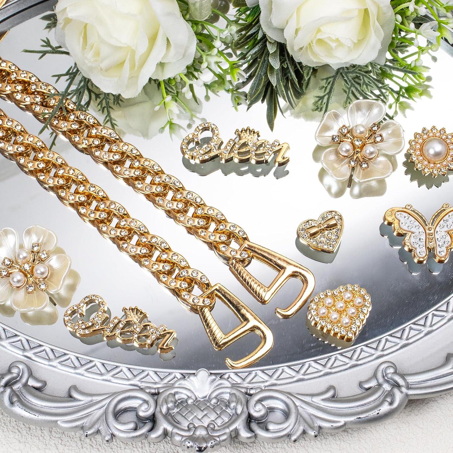 24 Piezas Encantos Brillantes para Zapatos WAQYGZO - Decoración DIY