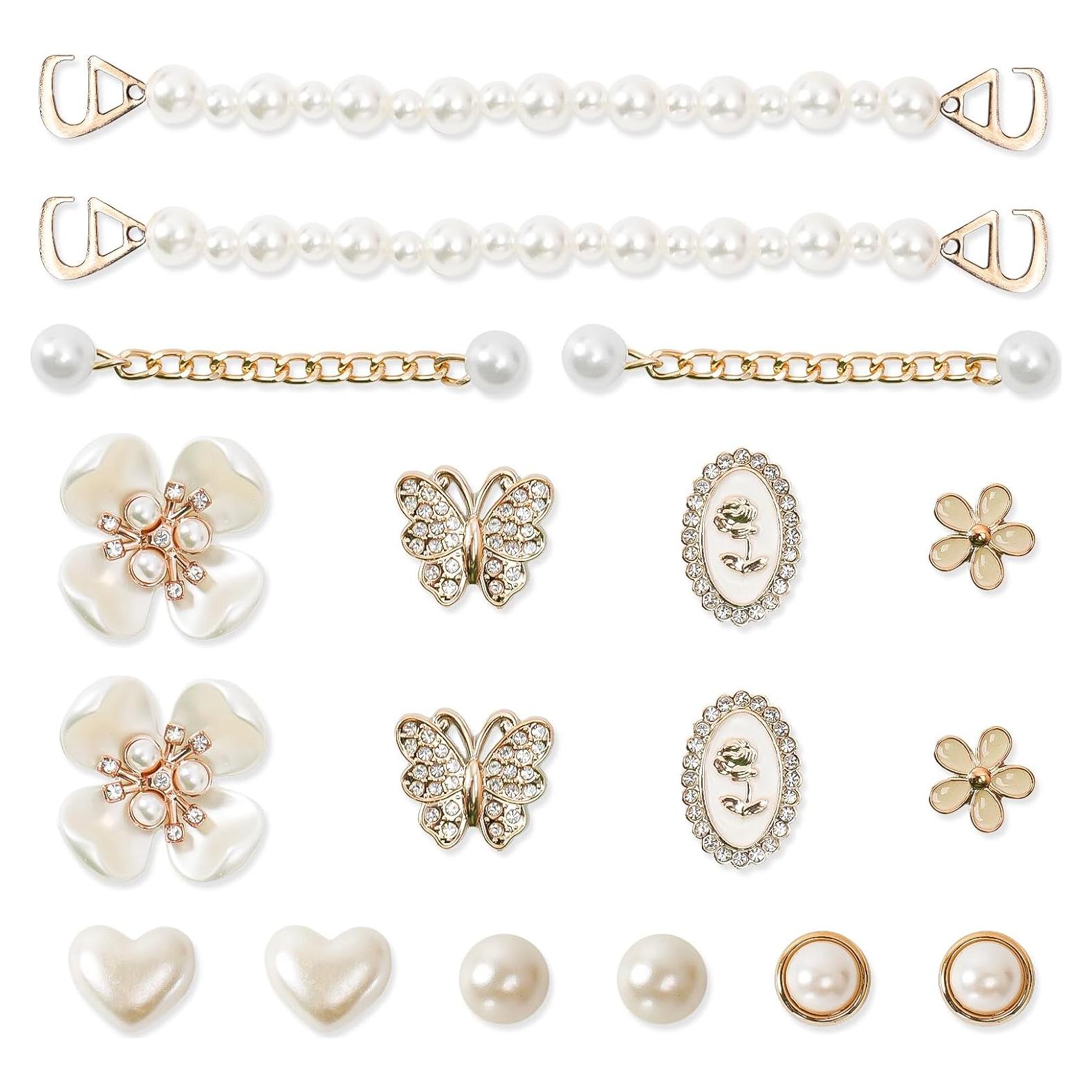 18 Piezas Encantos de Zapatos Brillantes COAUXOG Joyería