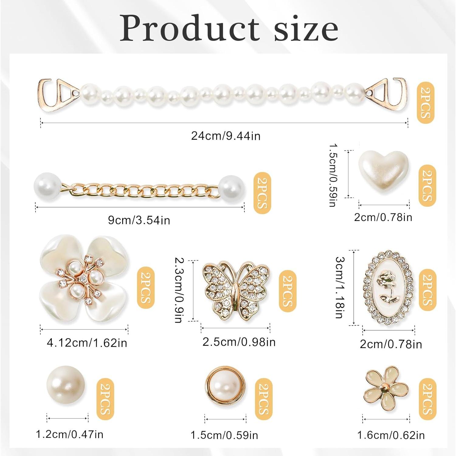 18 Piezas Encantos de Zapatos Brillantes COAUXOG Joyería